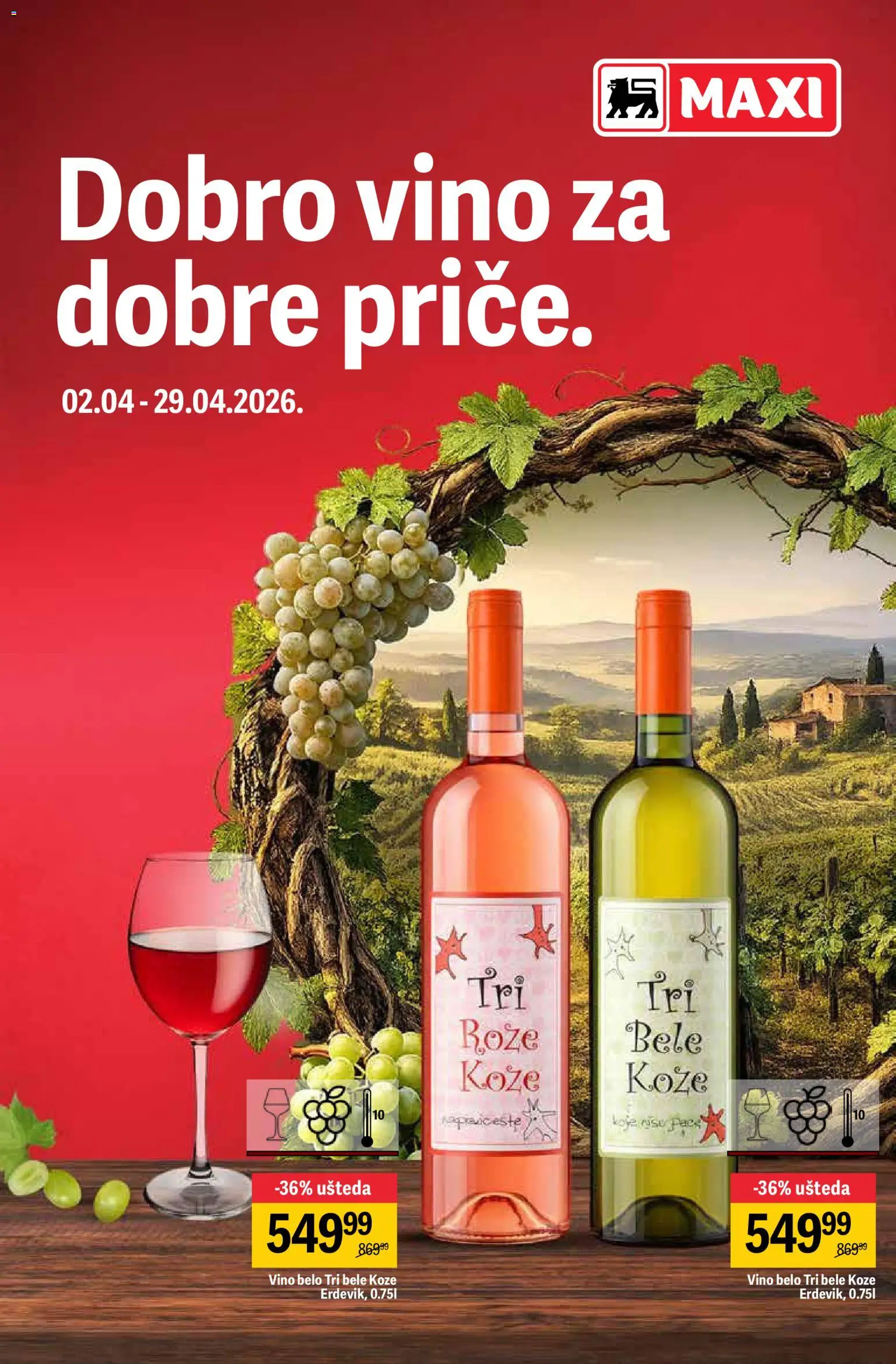 Maxi katalog - važi od 02.04.2026 | Strana: 1 | Proizvode: Vino