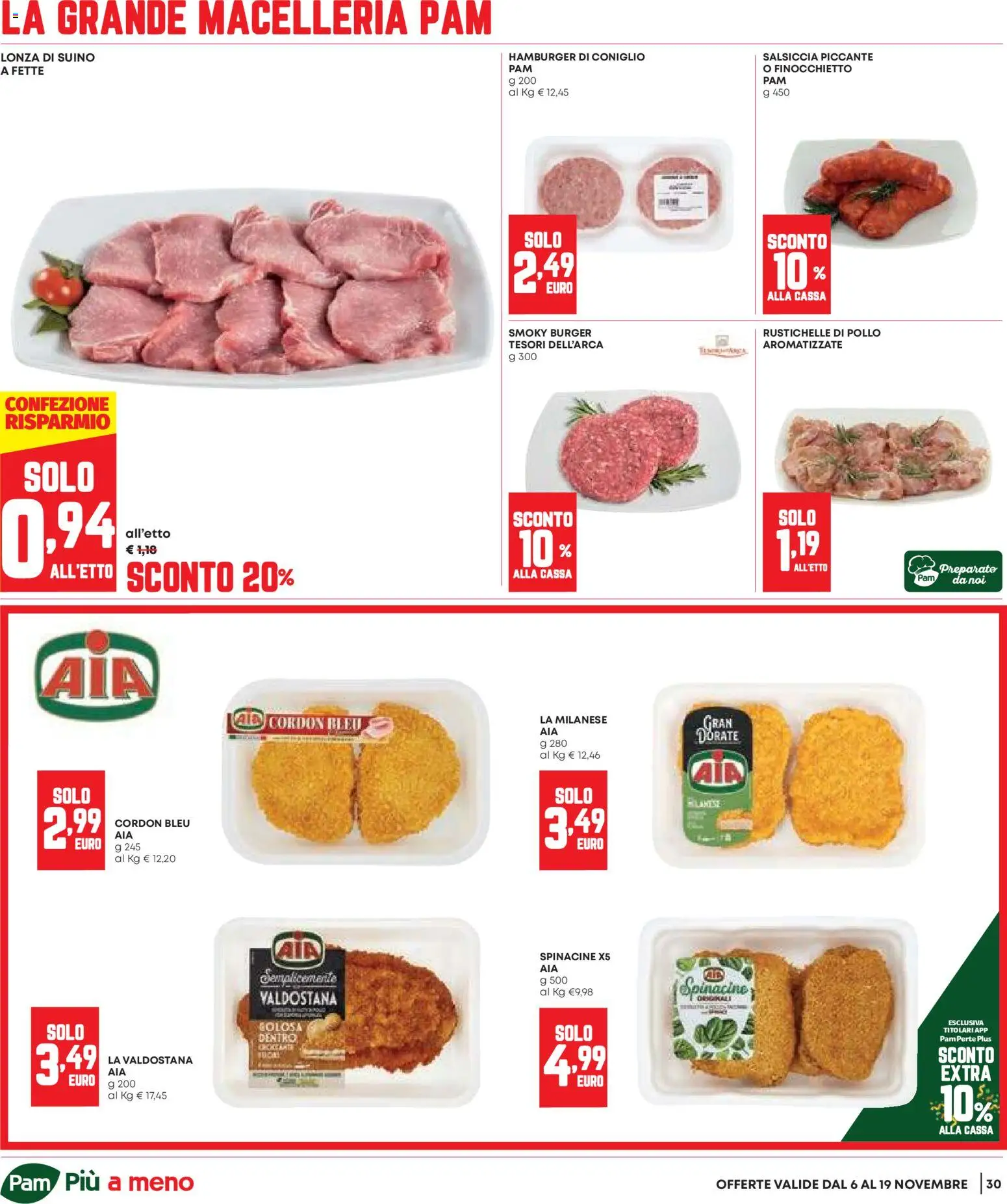 Volantino Panorama del 06.11.2025 | Pagina: 30 | Prodotti: Pollo, Suino, Salsiccia, Hamburger
