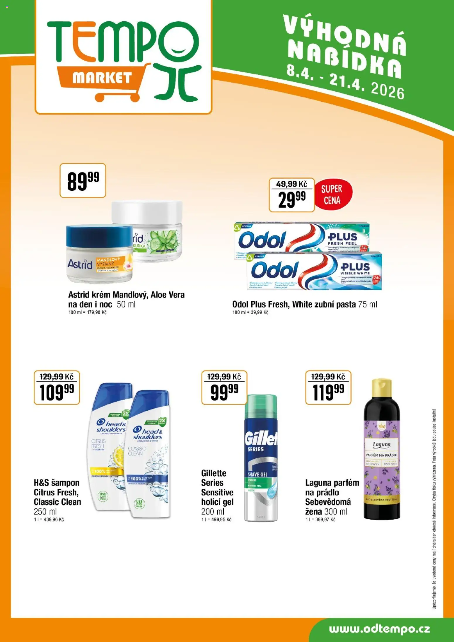 Tempo leták od 08.04.2026 | Strana: 10 | Produkty: Zubní pasta, Krém, Aloe vera, Parfém