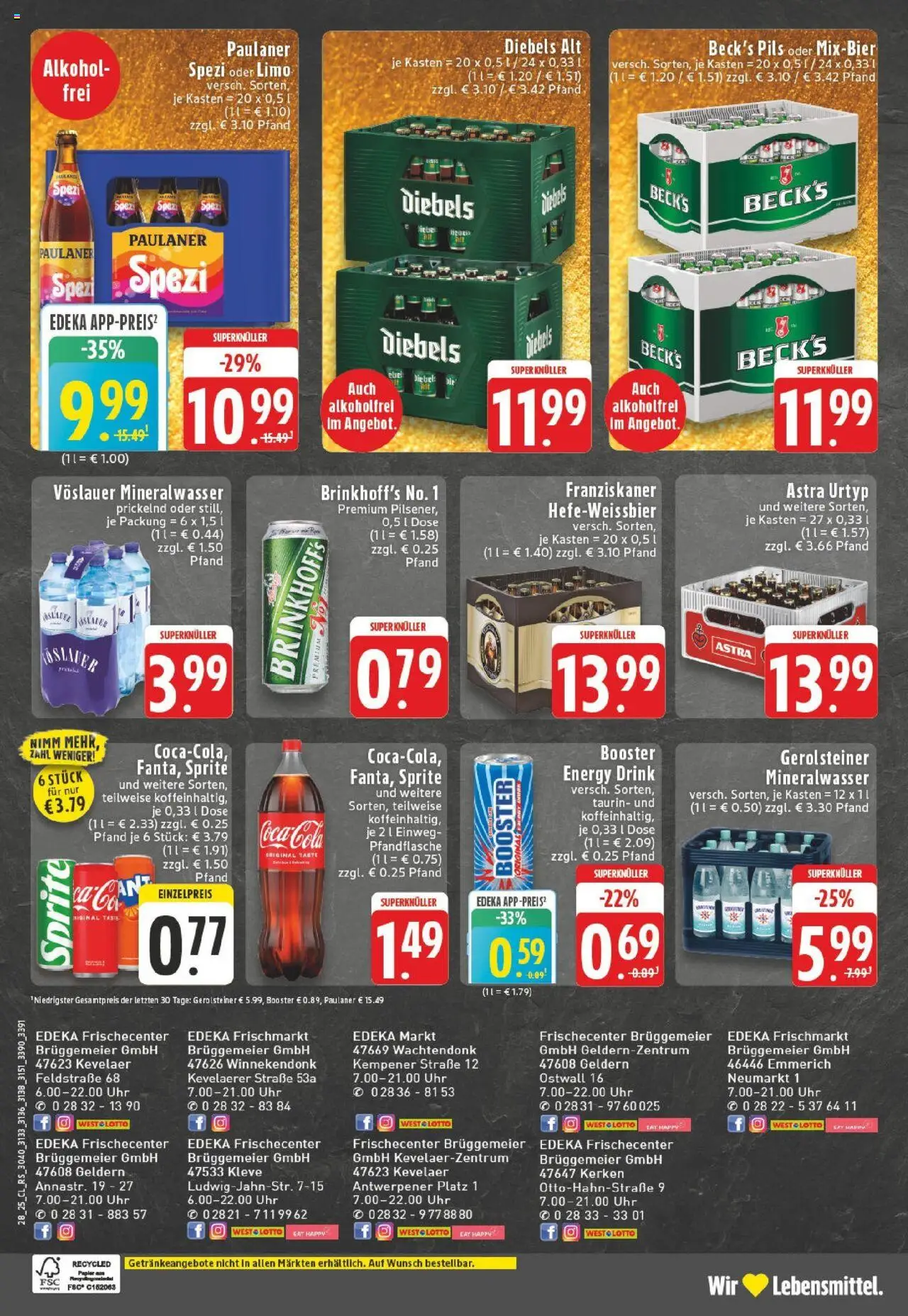 Edeka prospekt Kevelaer	 - gültig ab dem 06.07.2025 | Seite: 24 | Produkte: Franziskaner, Uhr, Paulaner, Gerolsteiner