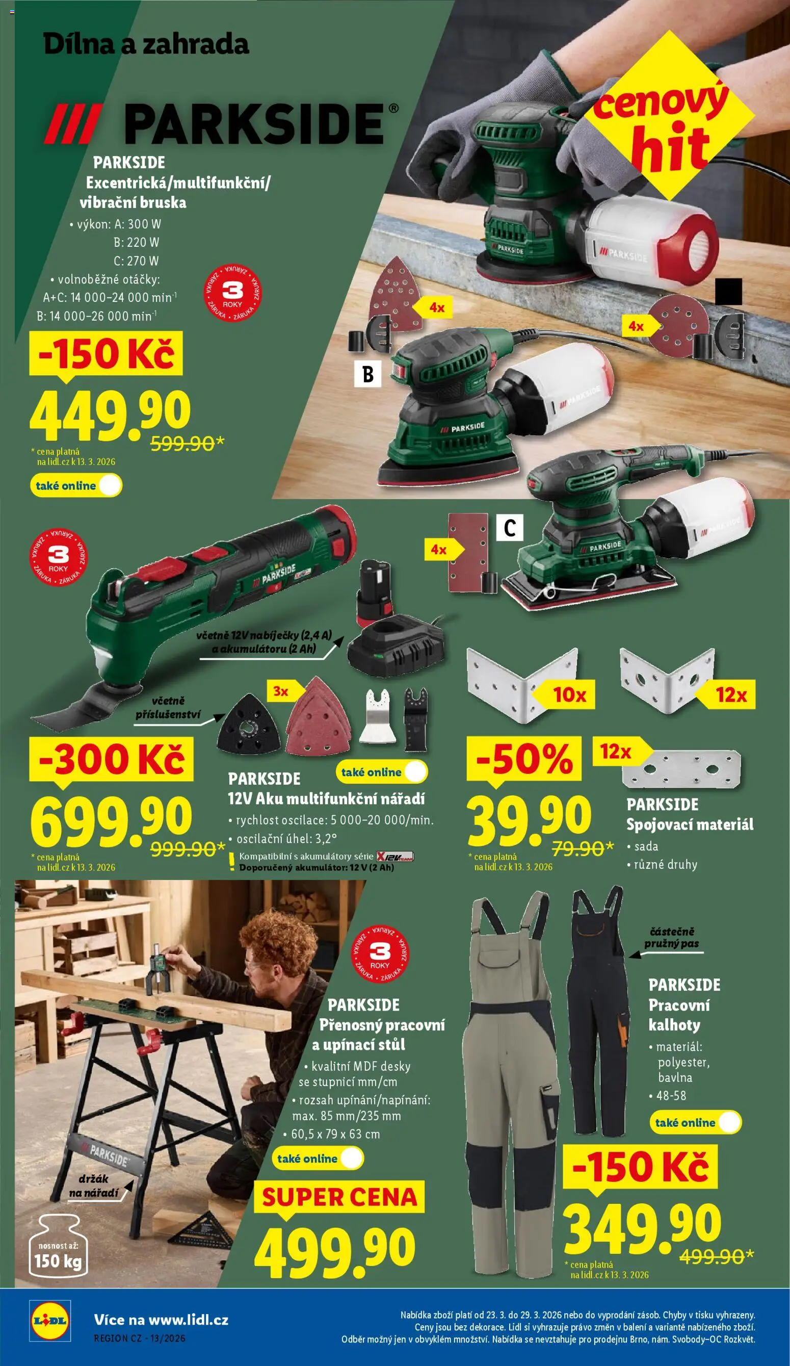 Lidl leták - Spotřební zboží od 23.03.2026 | Strana: 14 | Produkty: Parkside, Zahrada, Bruska, Nářadí