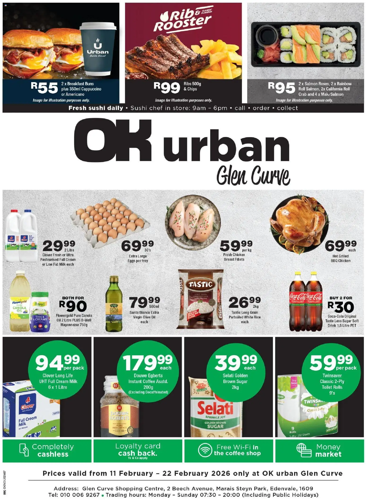 New OK Foods catalogue – valid from 11.02.2026 | Page: 1 | Products: Tray, Buns, Oil, Rice