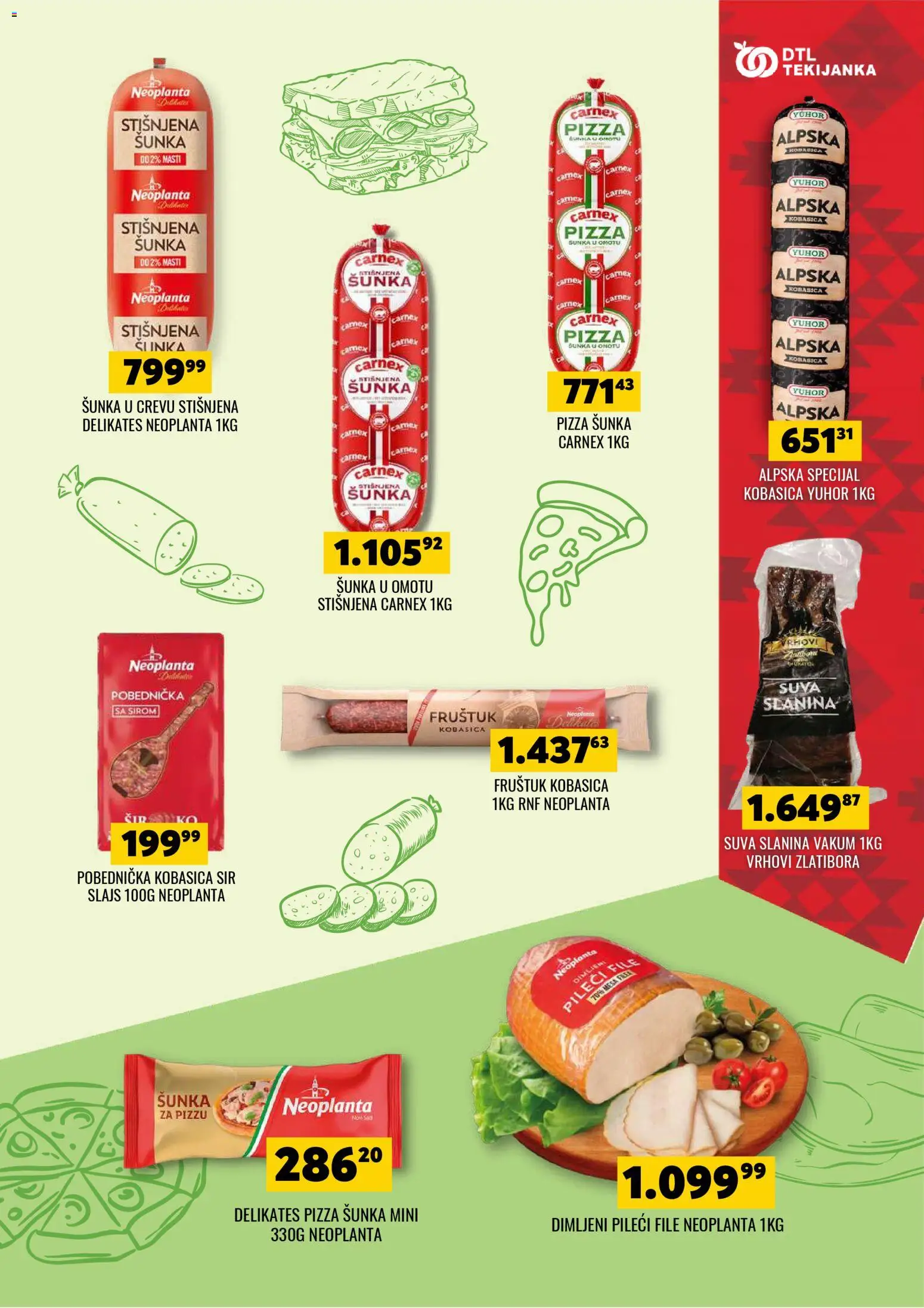Tekijanka katalog - važi od 22.10.2025 | Strana: 9 | Proizvode: Suva slanina, Sir, Slanina, Kobasica