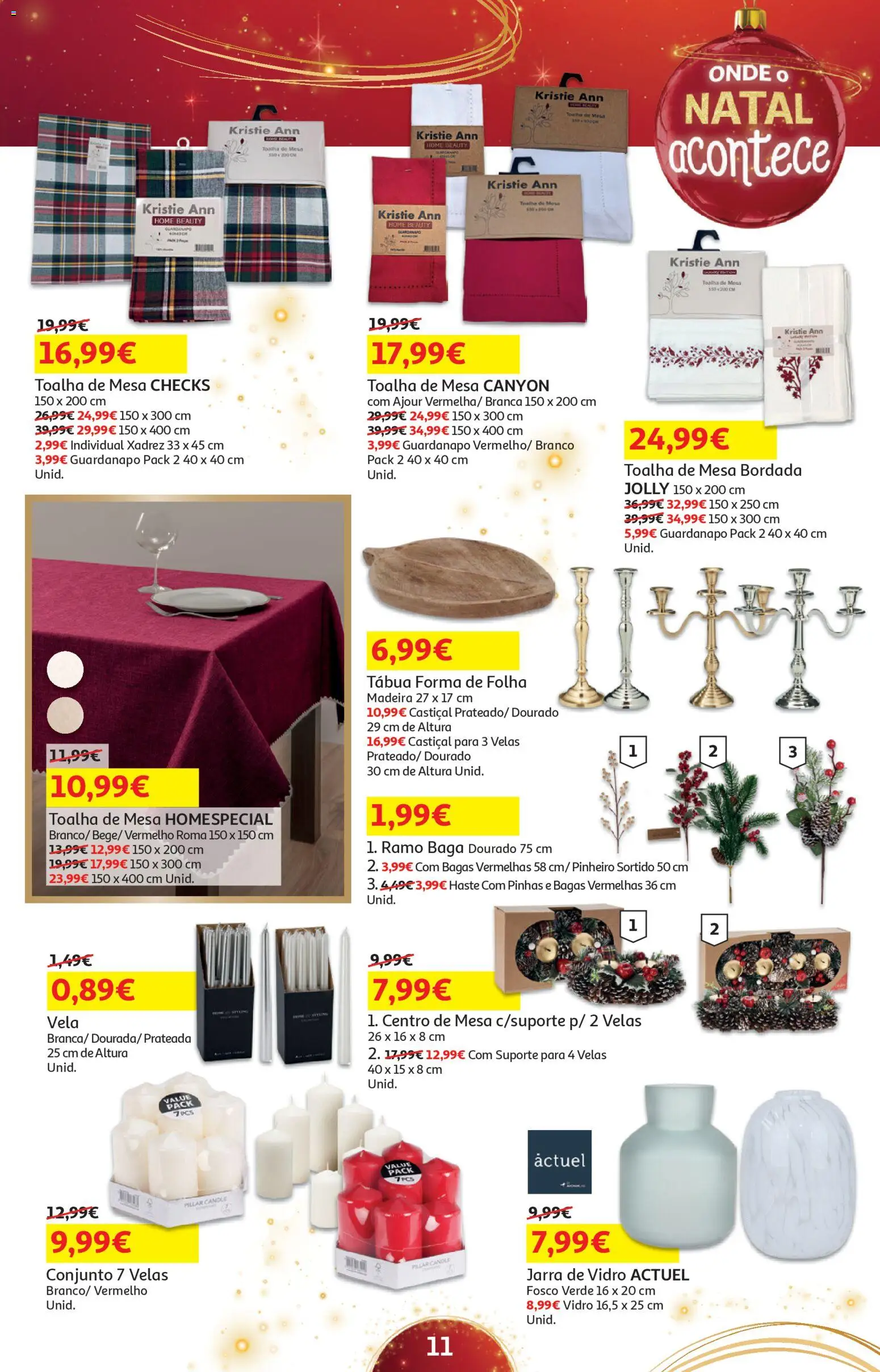 Auchan - Presentes │ válido de 05.12.2025 | Página: 11 | Produtos: Tábua, Mesa, Toalha de mesa, Velas
