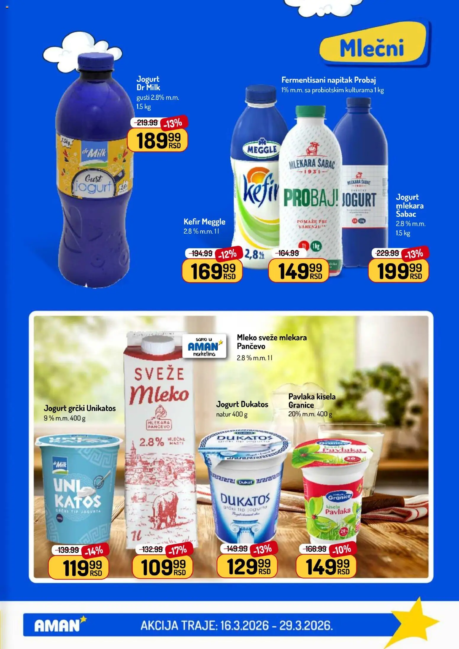 Aman katalog - važi od 16.03.2026 | Strana: 11 | Proizvode: Kisela pavlaka, Sveže mleko, Mleko, Pavlaka