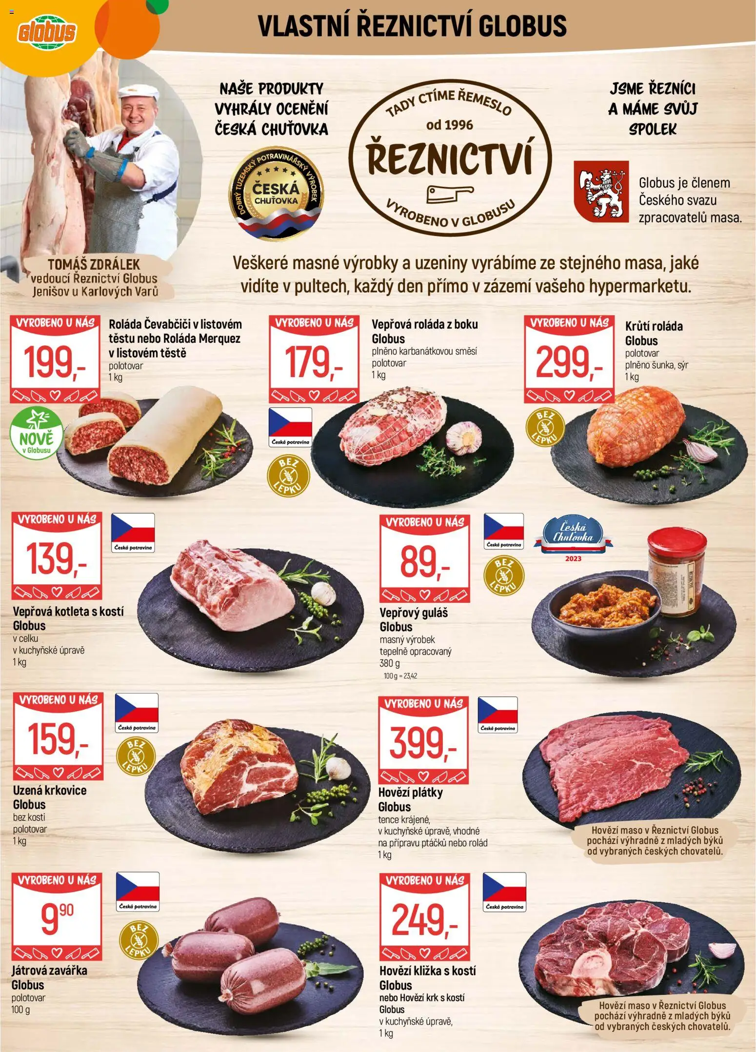 Globus leták - Karlovy Vary od 04.02.2026 | Strana: 5 | Produkty: Globus, Hovězí kližka, Uzeniny, Krůtí roláda