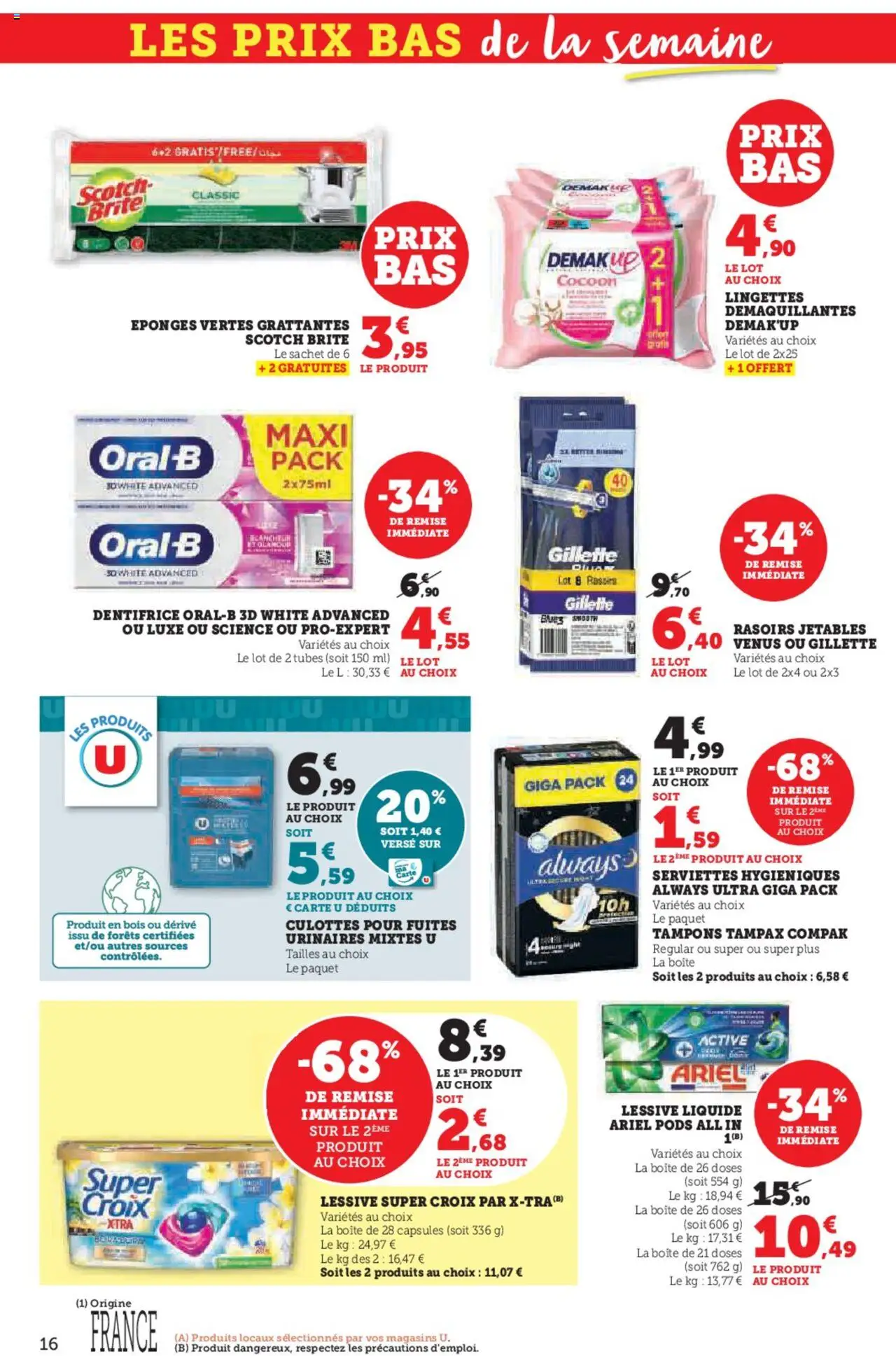  | Page: 16 | Produits: Oral-b, Tampons, Dentifrice, Lessive