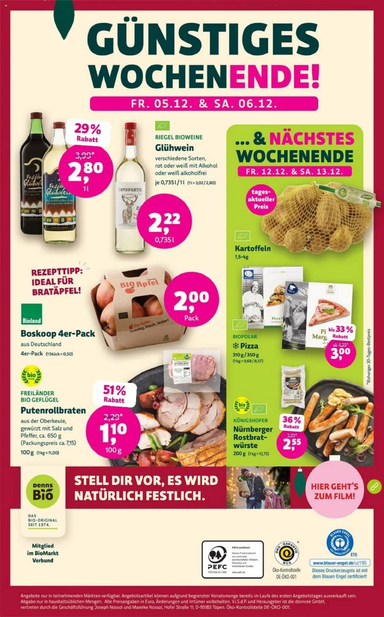 Denns BioMarkt Angebote – gültig ab 03.12.2025 | Seite: 14 | Produkte: Äpfel, Kartoffeln, Salz, Pizza
