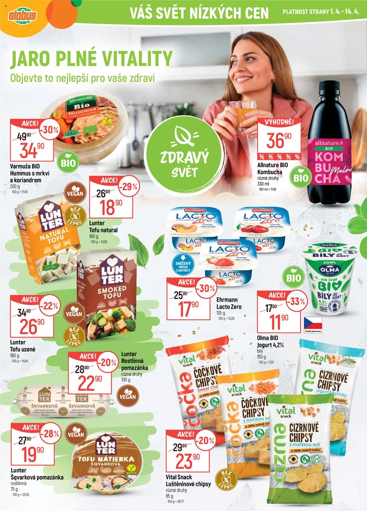 Globus leták - Praha Zličín od 08.04.2026 | Strana: 23 | Produkty: Vegan, Kombucha, Tofu, Chipsy