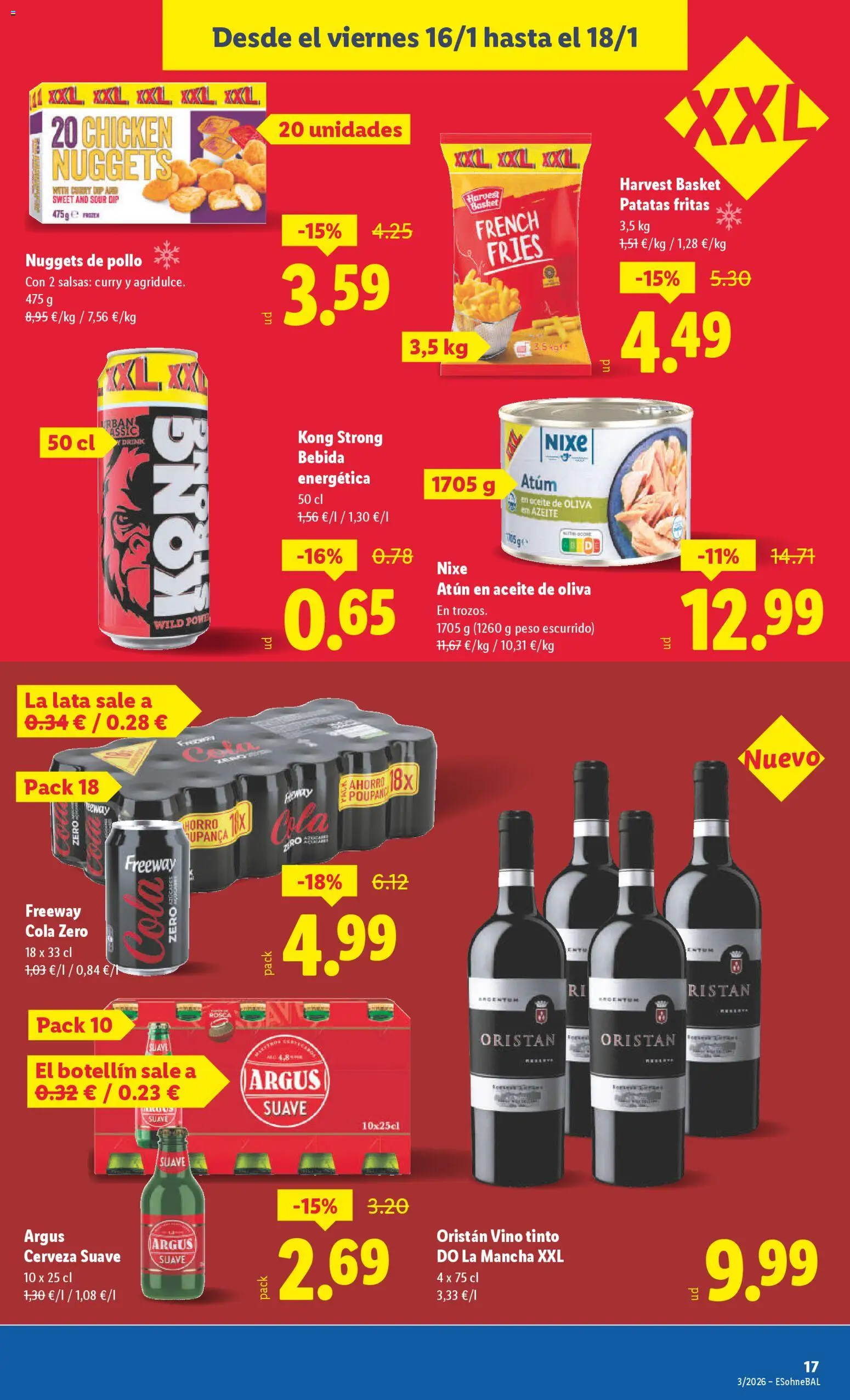 Lidl folleto │ válido desde el 12.01.2026 | Página: 23 | Productos: Vino, Aceite de oliva, Peso, Nuggets