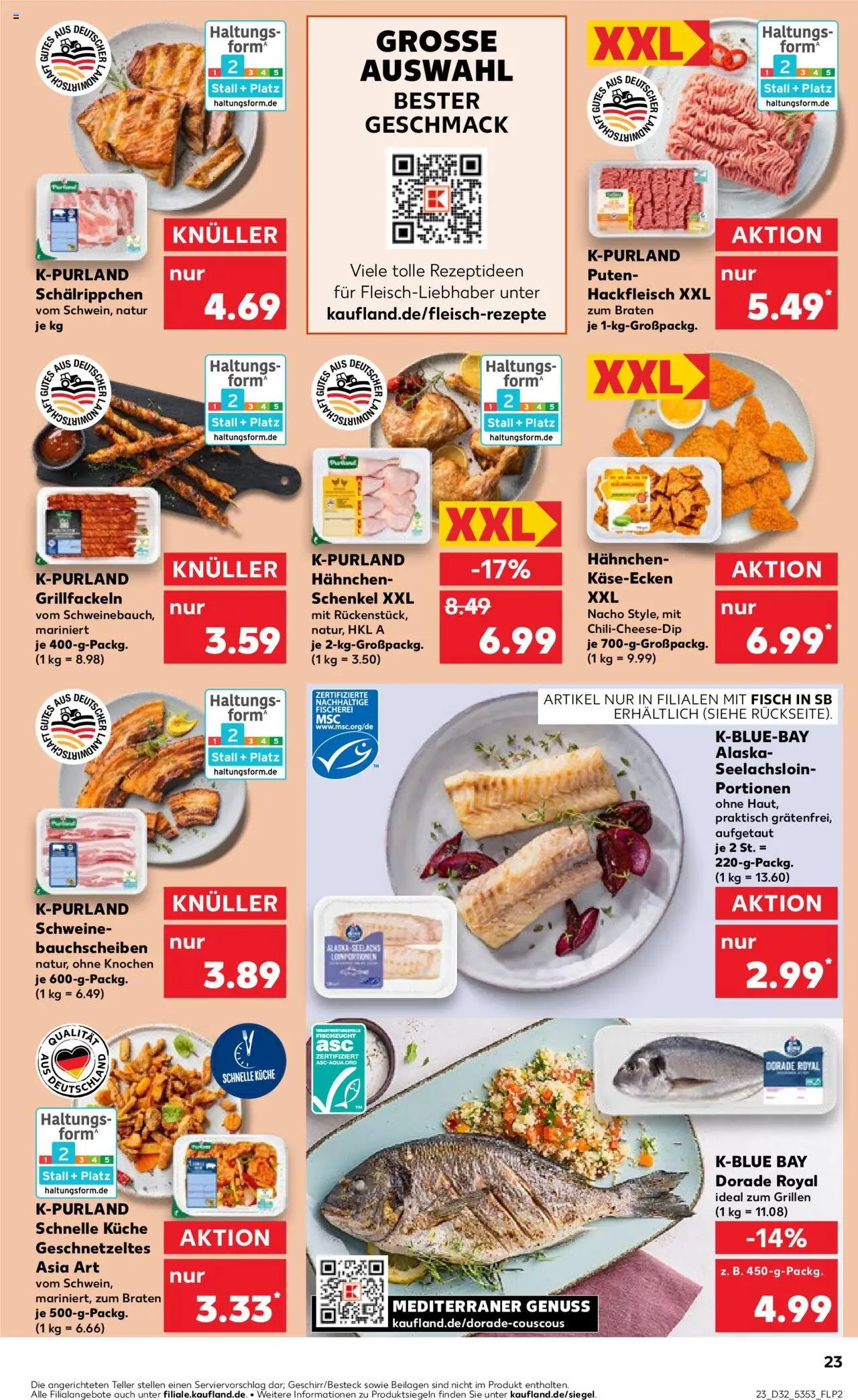 Kaufland prospekt Hamburg	 - gültig ab dem 07.08.2025 | Seite: 23 | Produkte: Dorade, Hahnchen, Küche, Fisch