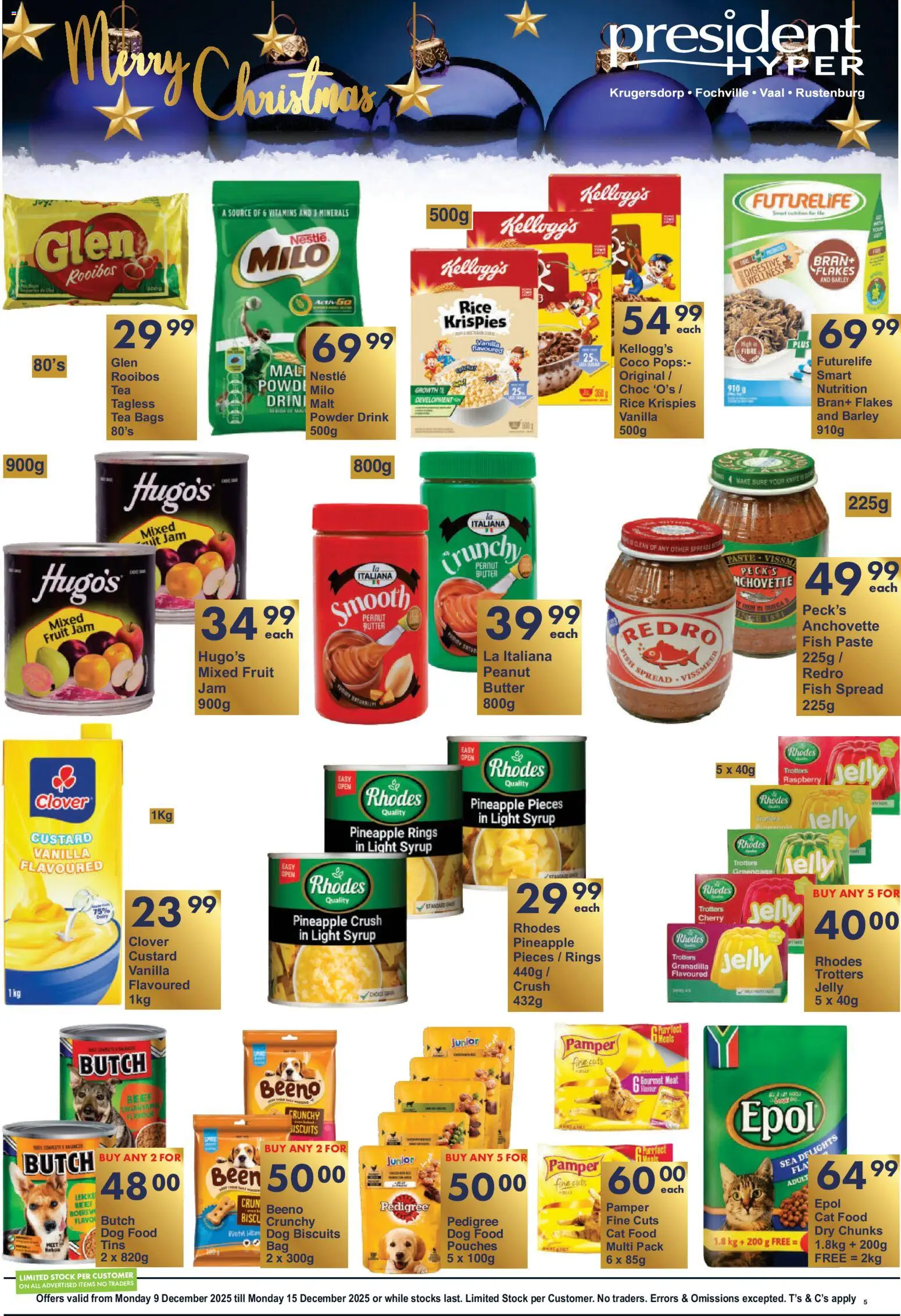 New President Hyper catalogue – valid from 09.12.2025 | Page: 5 | Products: Custard, Biscuits, Beef, Stock