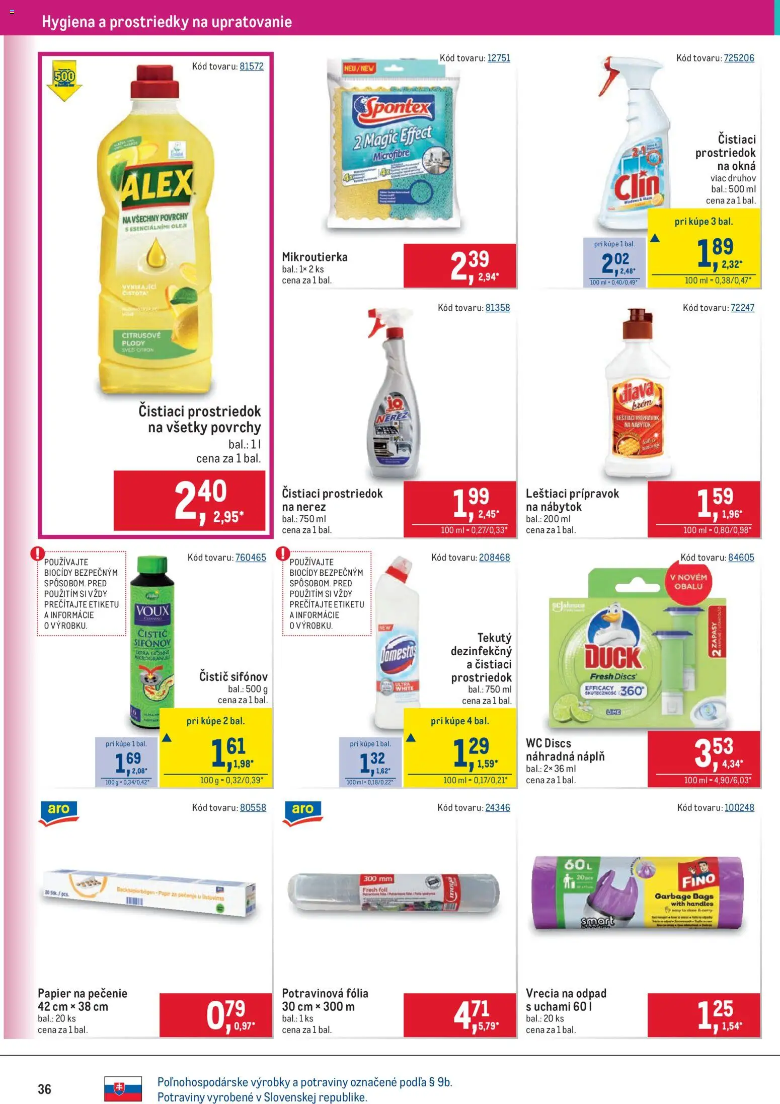 Nové Metro akcie – leták je platný od 22.10.2025 | Strana: 36 | Produkty: Nábytok, Wc, Čistiaci prostriedok