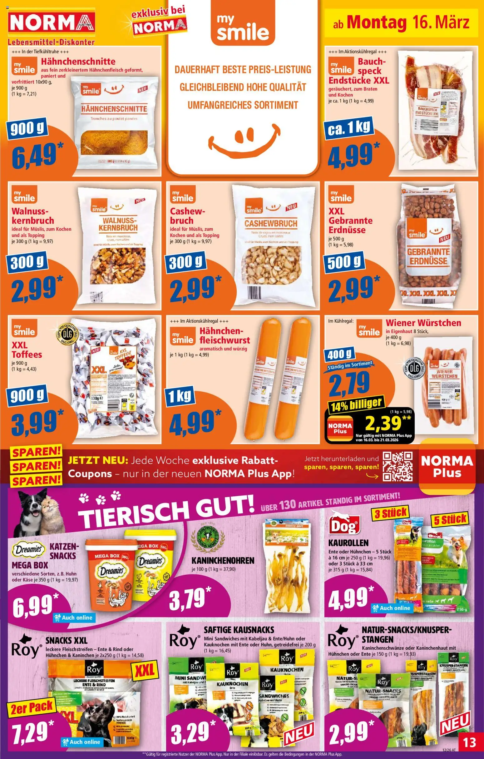 Norma Flugblatt gültig ab 16.03.2026 | Seite: 13 | Produkte: Папионка, Box, Käse