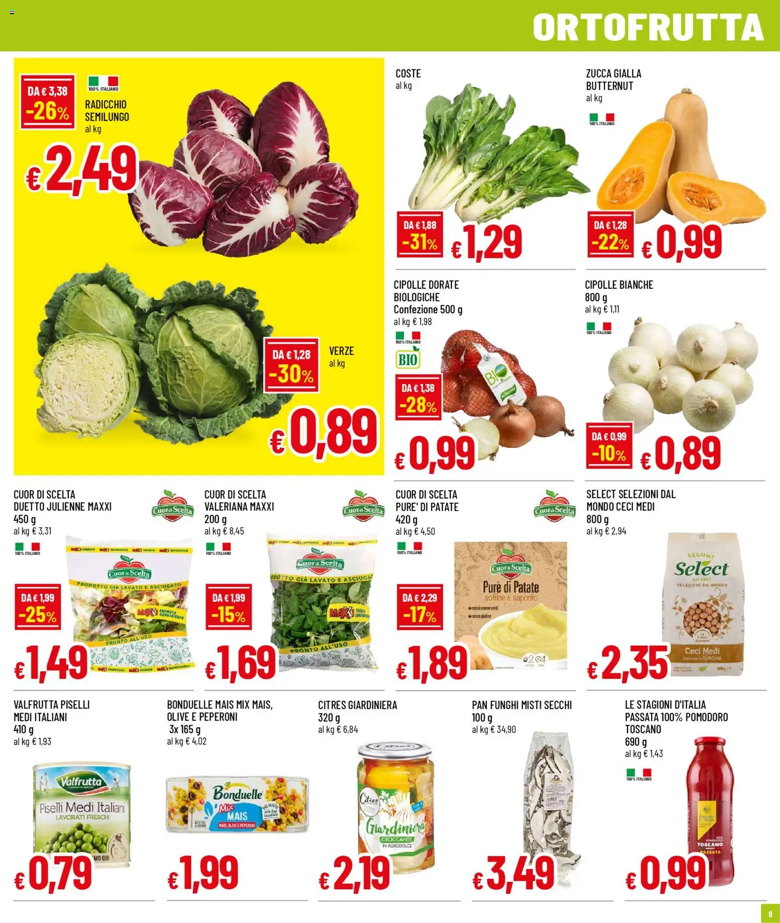 Volantino Galassia del 30.10.2025 | Pagina: 9 | Prodotti: Cipolle, Pomodoro, Olive, Mais