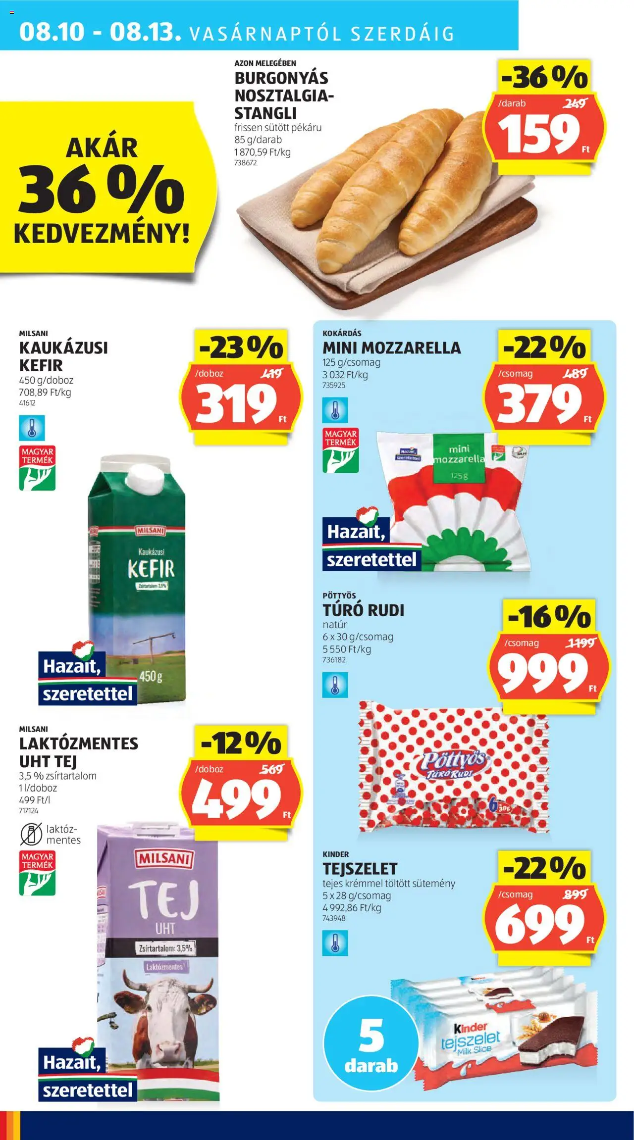 Aldi akciós ujság - amely érvényes a következő dátumtól: 07.08.2025 | Oldal: 30 | Termékek: Kefir, Doboz, Tejszelet, Kaukázusi kefír