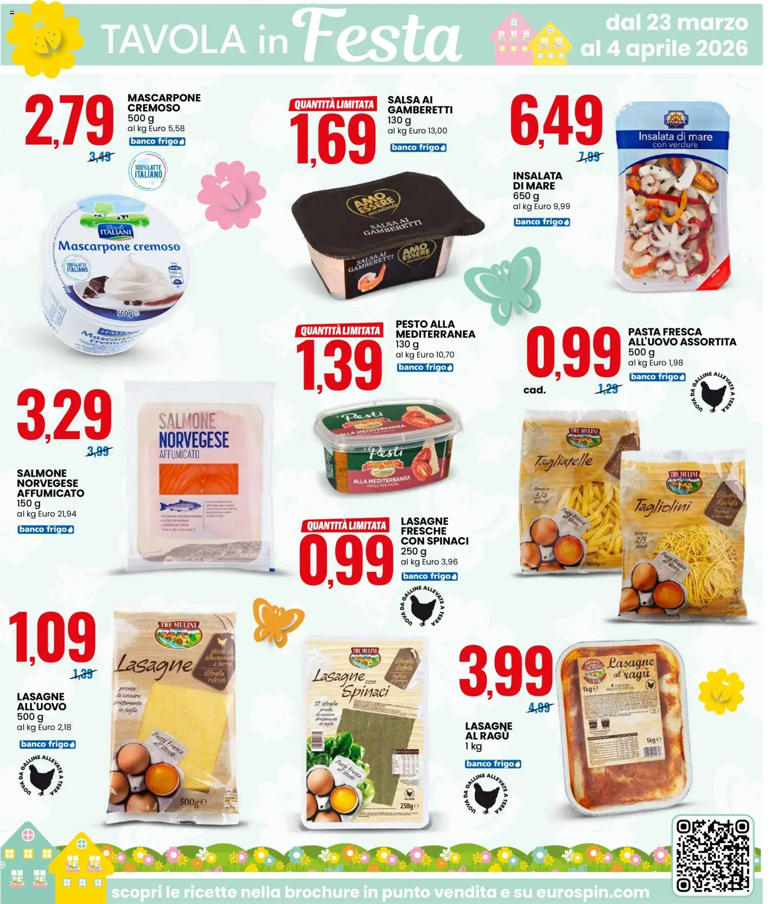 Volantino Eurospin del 23.03.2026 | Pagina: 5 | Prodotti: Uova, Salsa, Ragú, Gamberetti