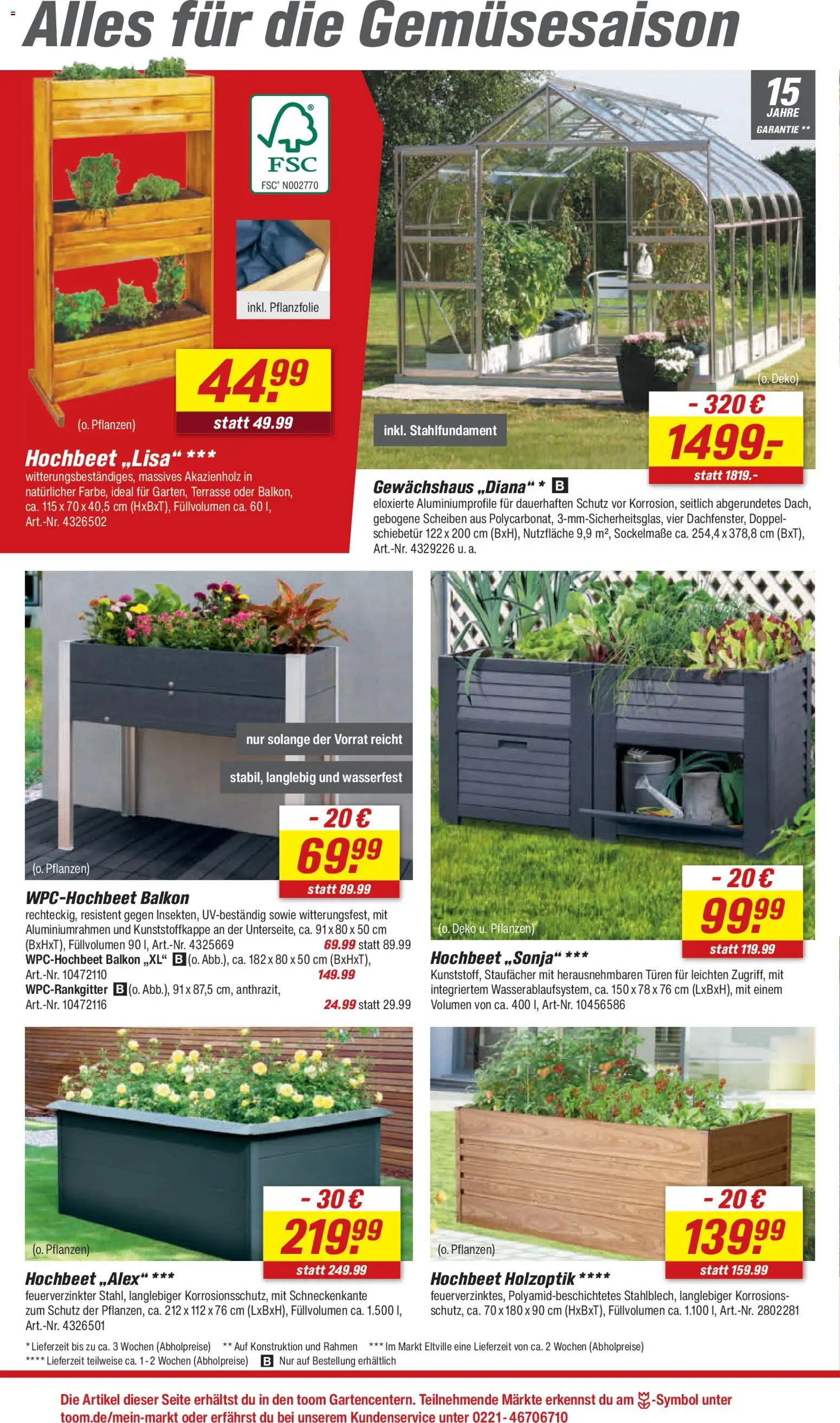 Toom Baumarkt Prospekt 	 – gültig ab 21.02.2026 | Seite: 6 | Produkte: Hochbeet