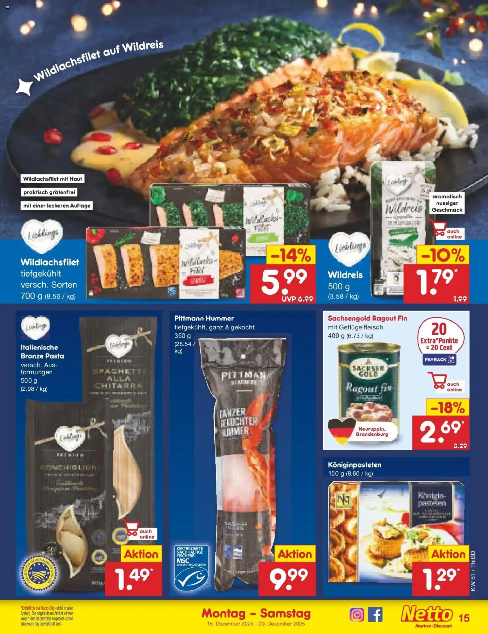 Netto Marken-Discount prospekt Thiendorf	 – gültig ab 15.12.2025 | Seite: 15 | Produkte: Pasta