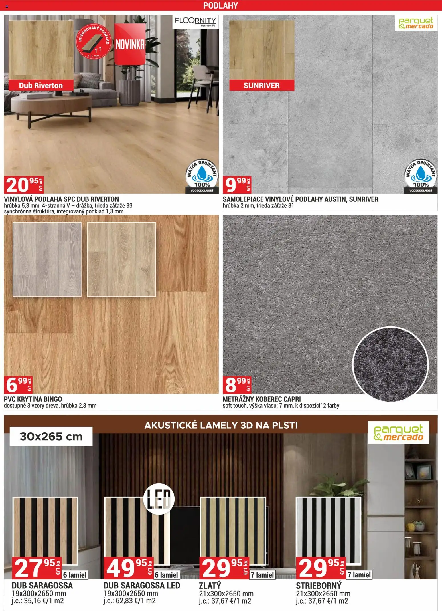 Nové Merkury Market akcie – leták je platný od 02.01.2026 | Strana: 9 | Produkty: Koberec, Metrážny koberec, Vinylová podlaha, Lamely