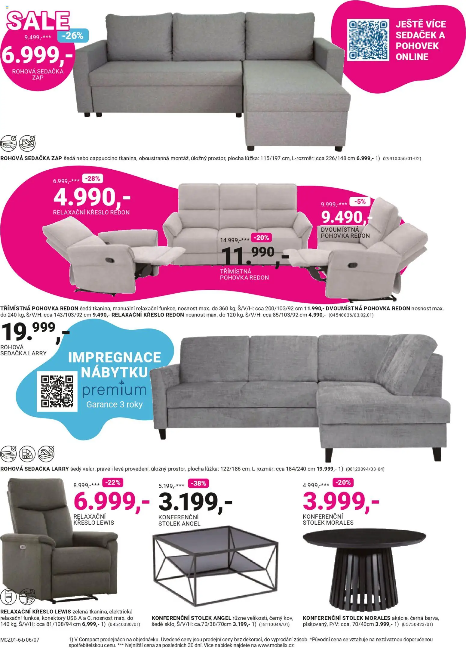 Möbelix leták od 12.01.2026 | Strana: 6 | Produkty: USB, Sedačka, Stolek, Cappuccino