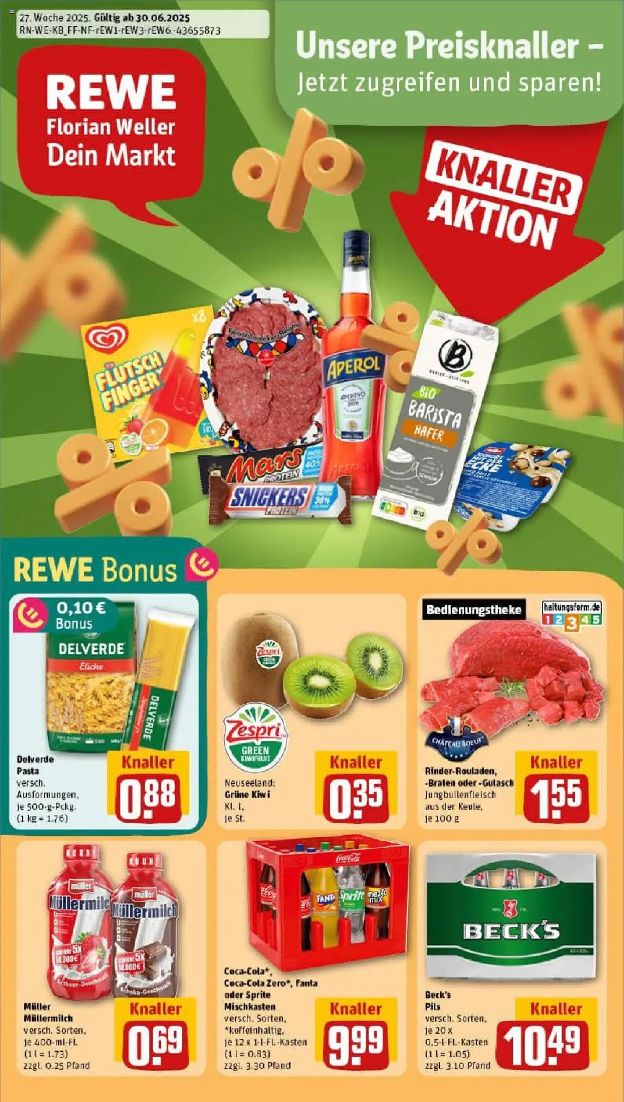 Rewe prospekt Linz Am Rhein	 - gültig ab dem 29.06.2025 | Seite: 1 | Produkte: Sprite, Mars, Pasta, Aperol