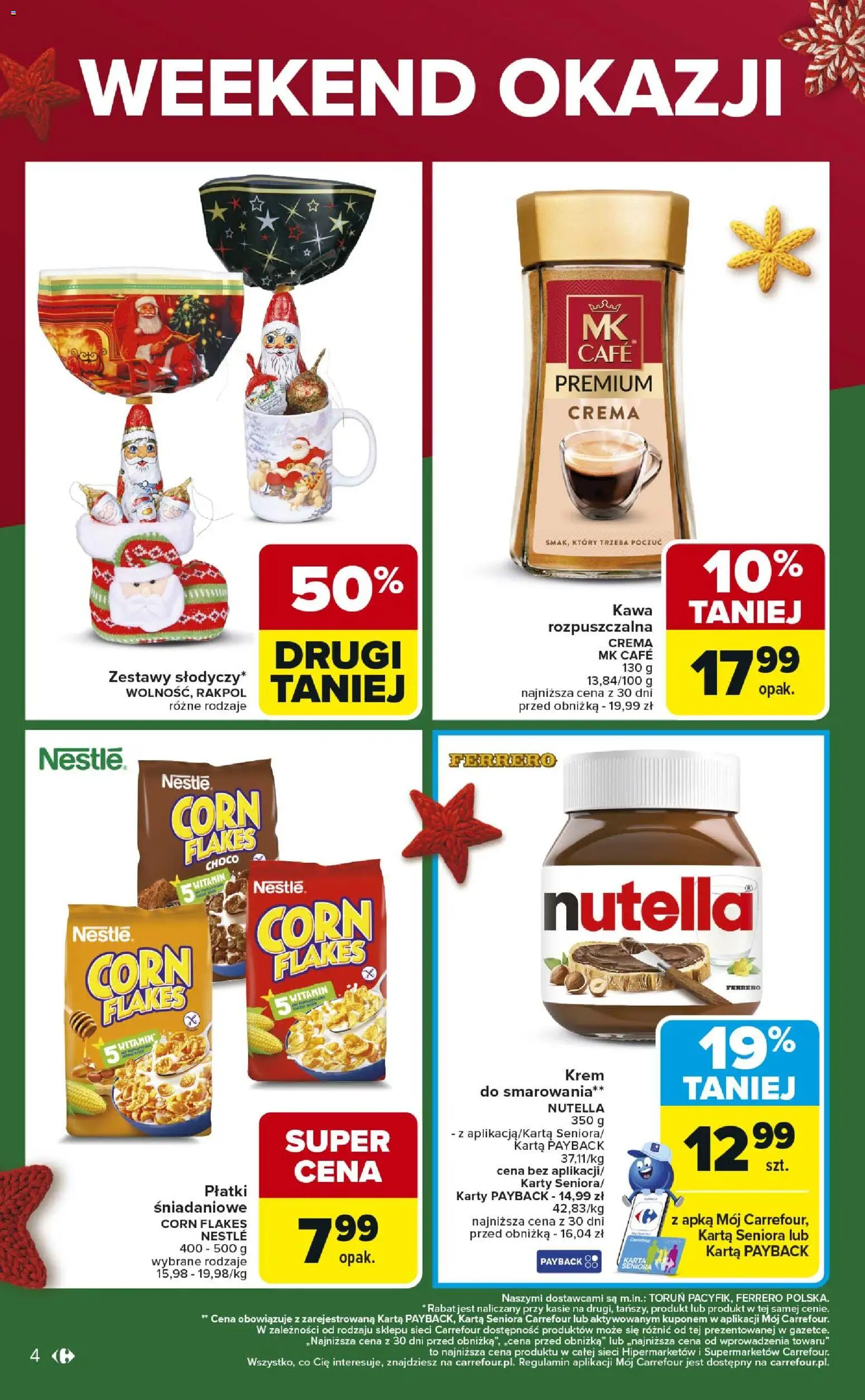 Carrefour Gazetka - Weekend okazji już od czwartku od 04.12.2025 | Strona: 4 | Produkty: Karta, Nutella, Kawa, Krem