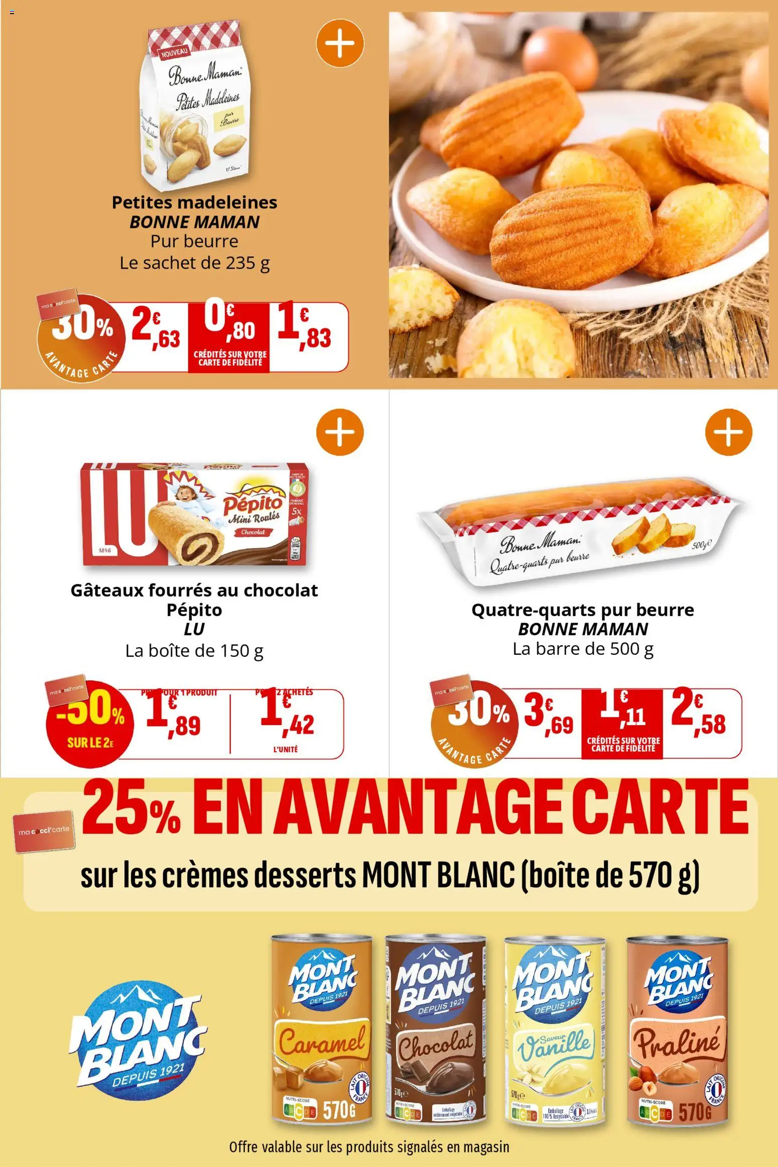 {H1} | Page: 24 | Produits: Gâteaux fourrés au chocolat, Beurre, Chocolat