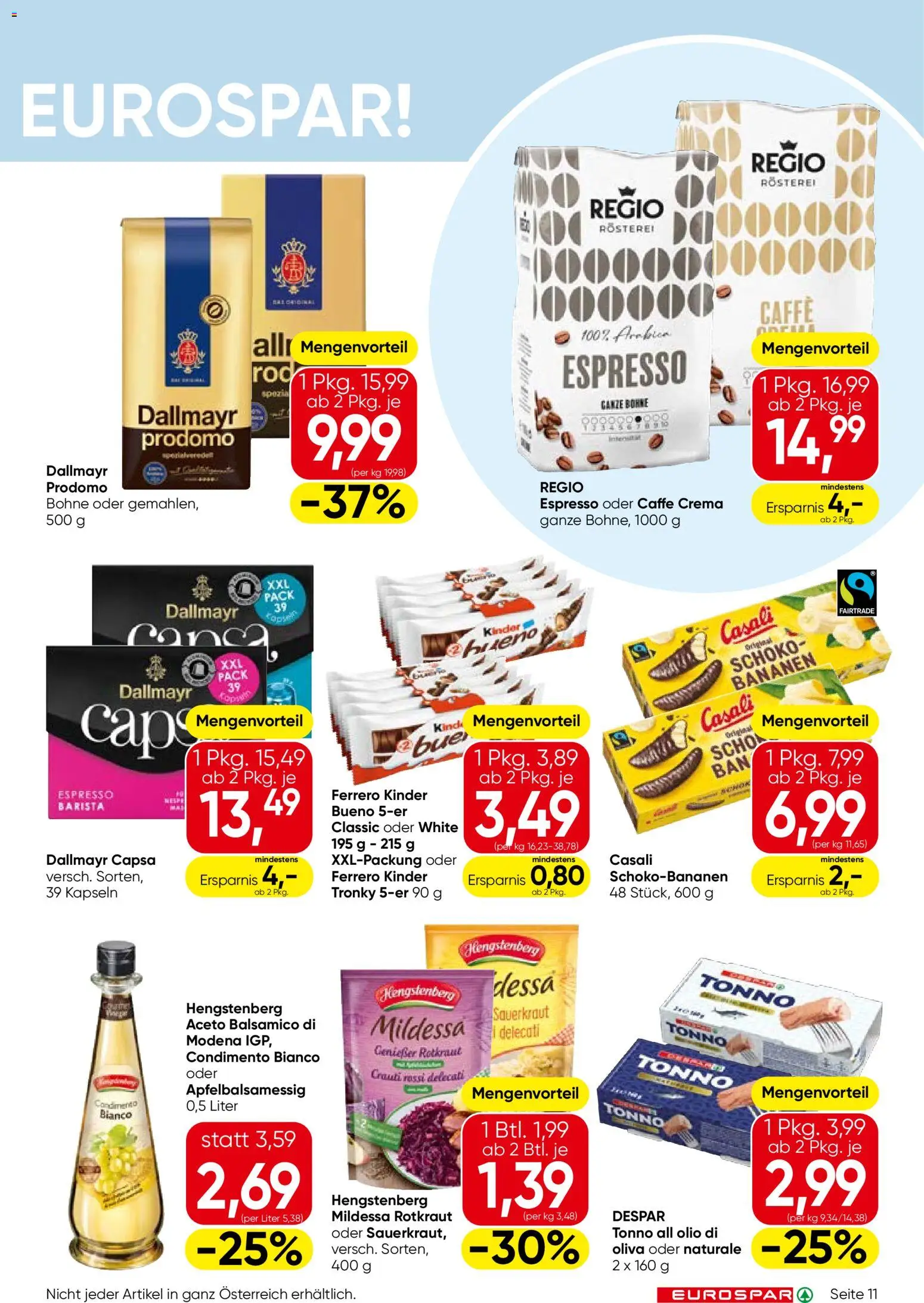 Eurospar Flugblatt gültig ab 26.02.2026 | Seite: 11 | Produkte: Bananen