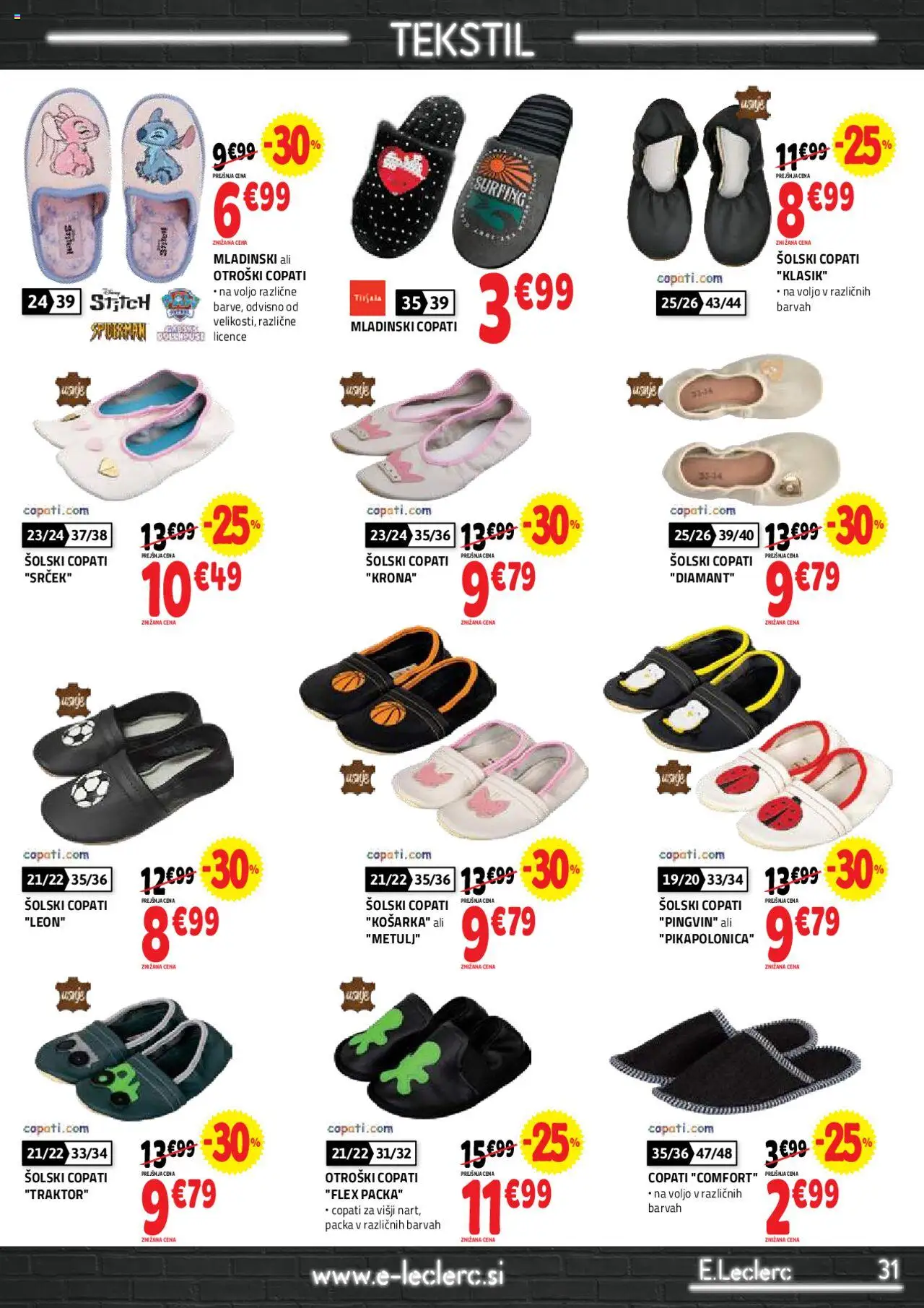 E.leclerc katalog │ velja od 30.07.2025 | Stran: 31 | Izdelki: Copati