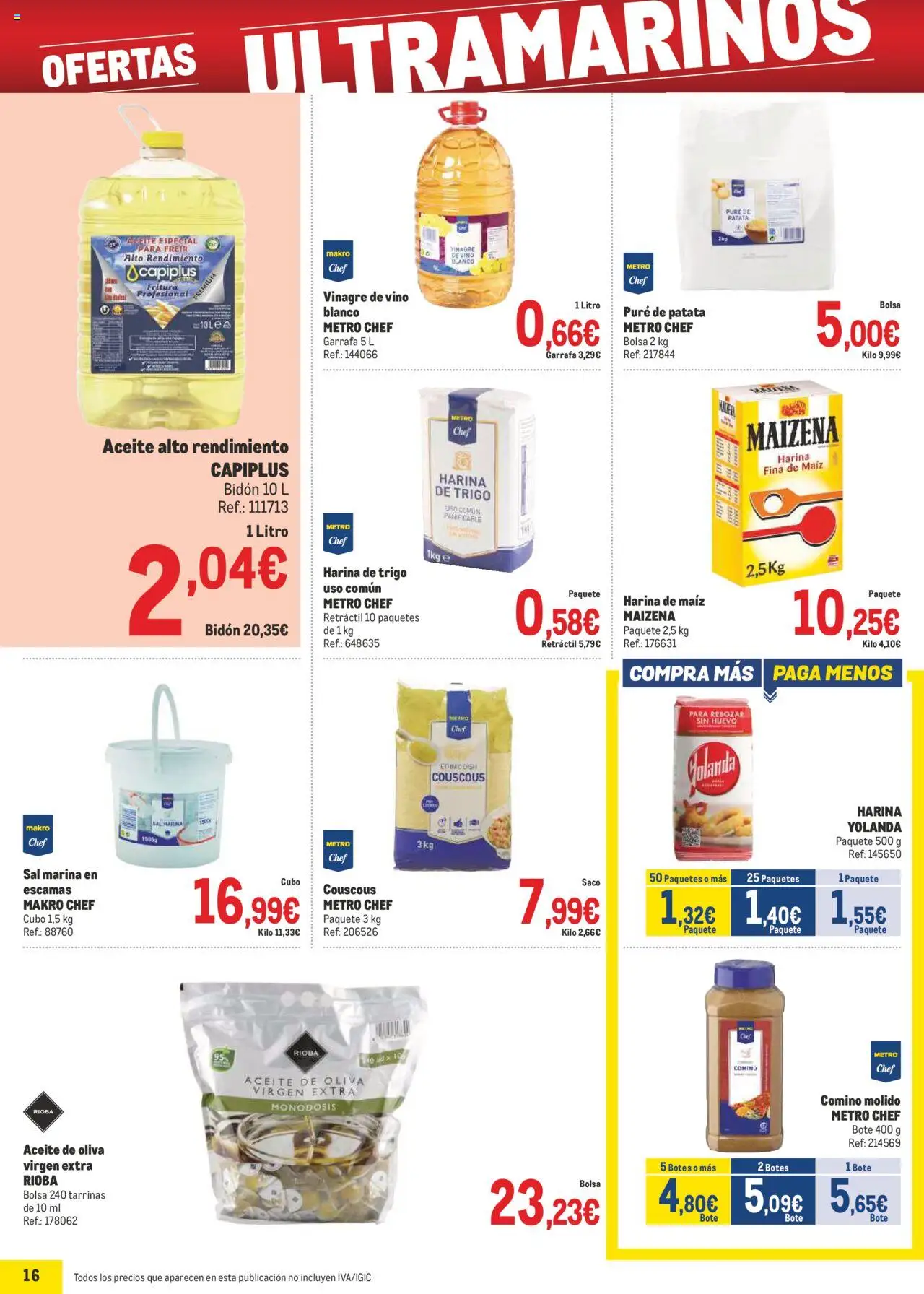 Makro - Precios Centro │ válido desde el 04.08.2025 | Página: 16 | Productos: Aceite, Vino, Aceite de oliva, Bolsa