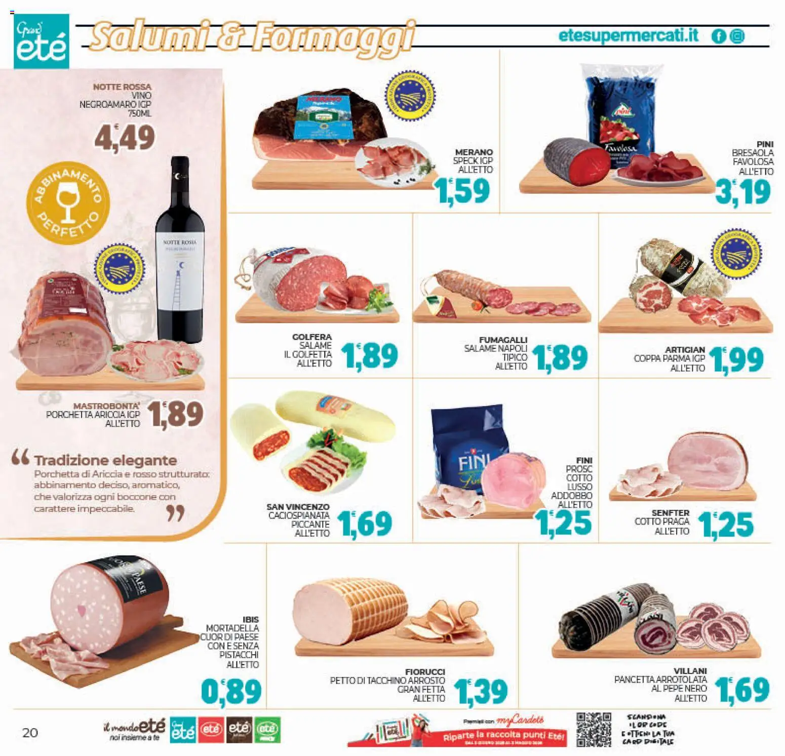 Volantino Eté del 27.12.2025 | Pagina: 20 | Prodotti: Pancetta, Pepe, Vino, Mortadella