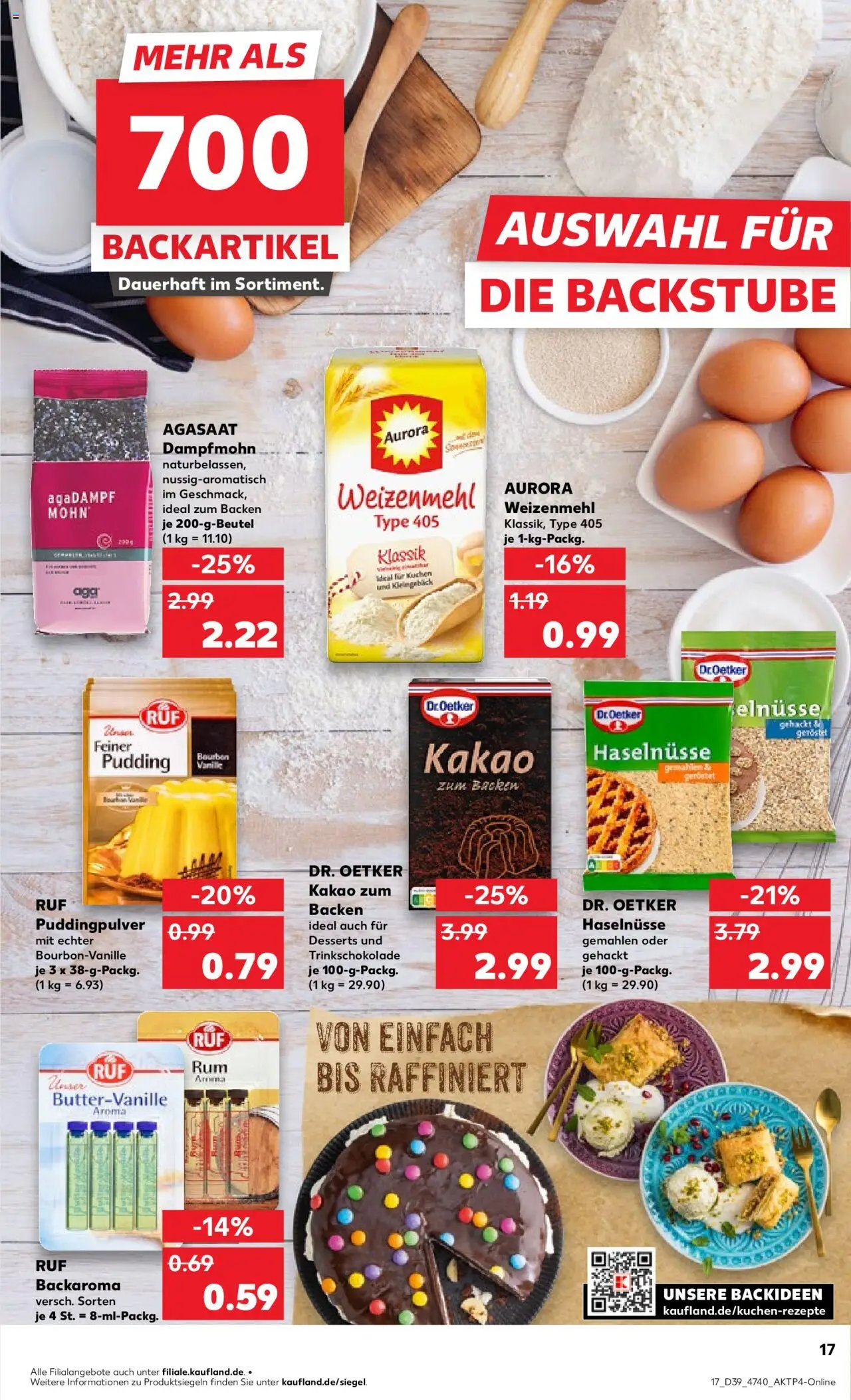 Kaufland prospekt Hannover	 – gültig ab 25.09.2025 | Seite: 17 | Produkte: Weizenmehl, Pudding, Bourbon, Kuchen
