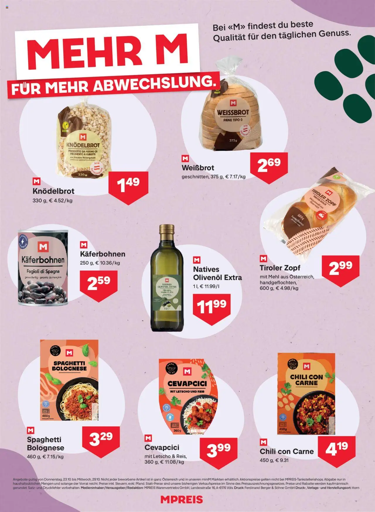 MPREIS Dellach im Drautal gültig ab 23.10.2025 | Seite: 10 | Produkte: Chili, Hajdina liszt, Reis