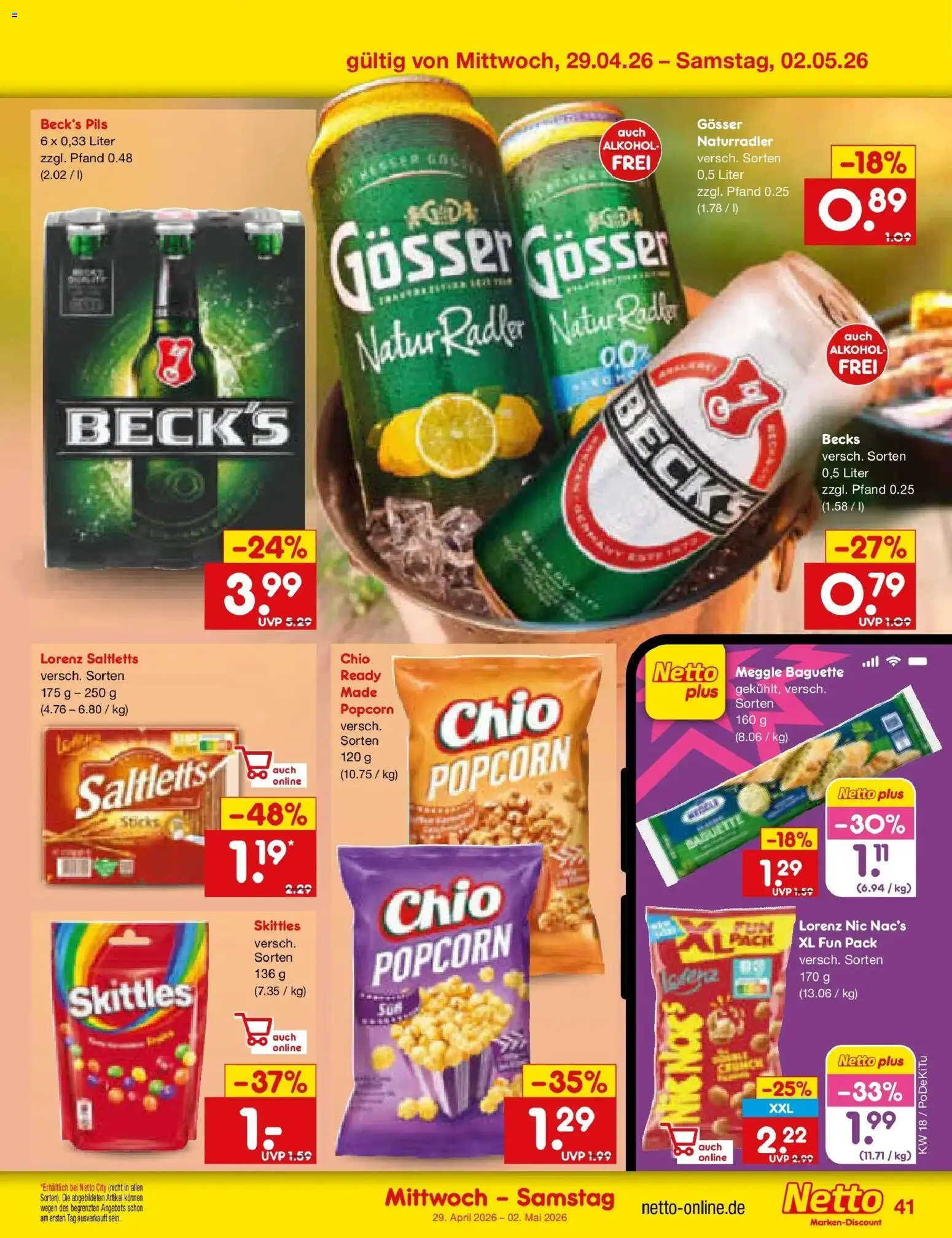 Netto Marken-Discount Prospekt Regensburg	 – gültig ab 27.04.2026 | Seite: 53 | Produkte: Pils, Baguette, Radler