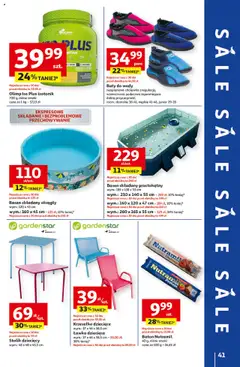 Auchan Gazetka - Lato Pełne Przyjemności Hipermarket od 10.07.2025 | Strona: 41 | Produkty: Buty, Buty do wody, Basen, Baton