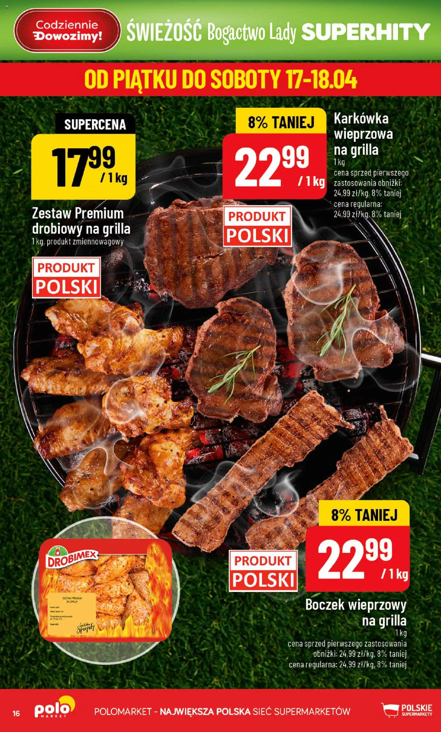 POLOmarket gazetka od 15.04.2026 | Strona: 16 | Produkty: Karkówka, Karkówka wieprzowa, Boczek wieprzowy, Boczek