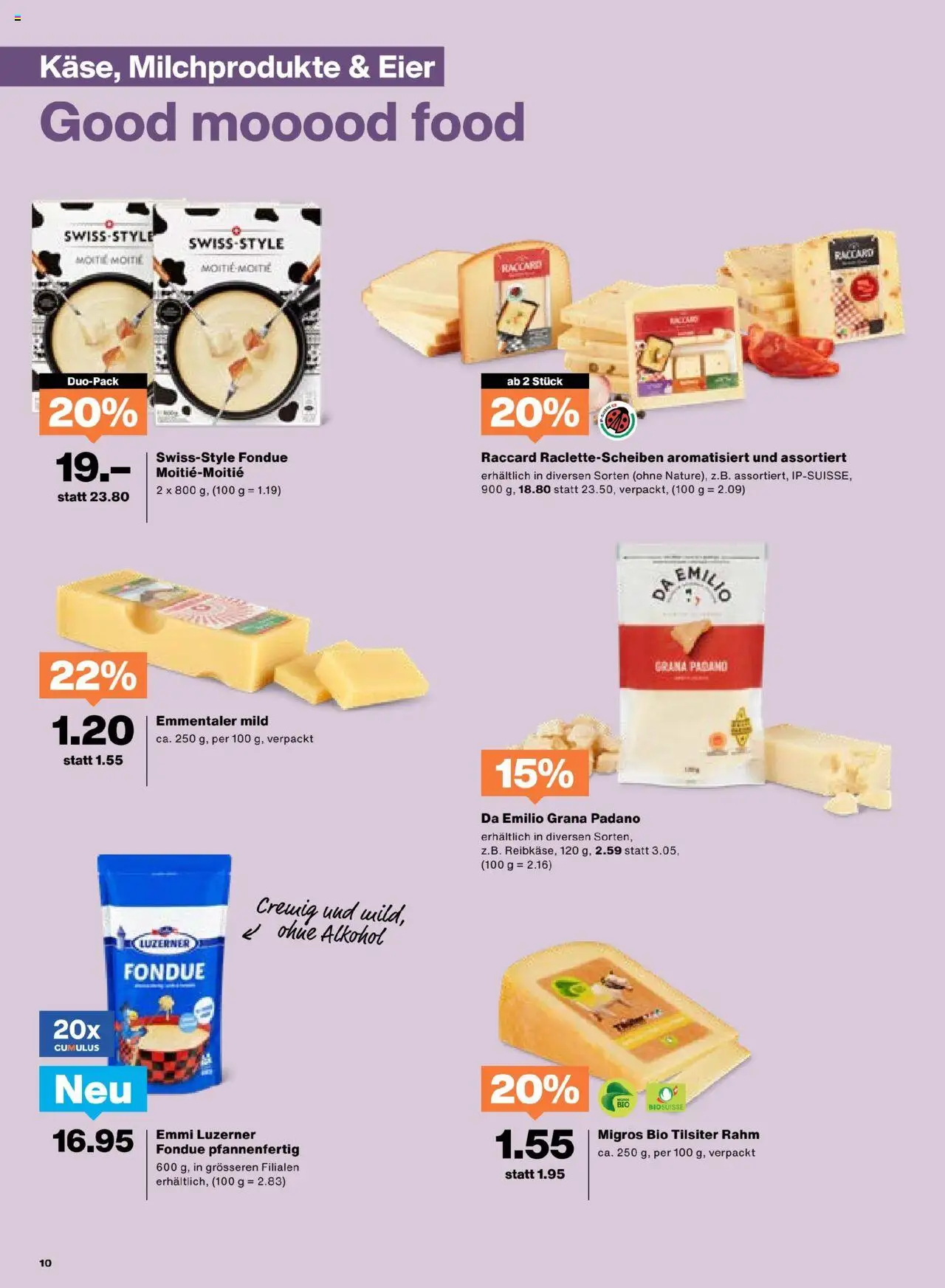 Migros Aktionen – gültig ab 16.09.2025 | Seite: 10 | Produkte: Eier, Raclette, Fondue