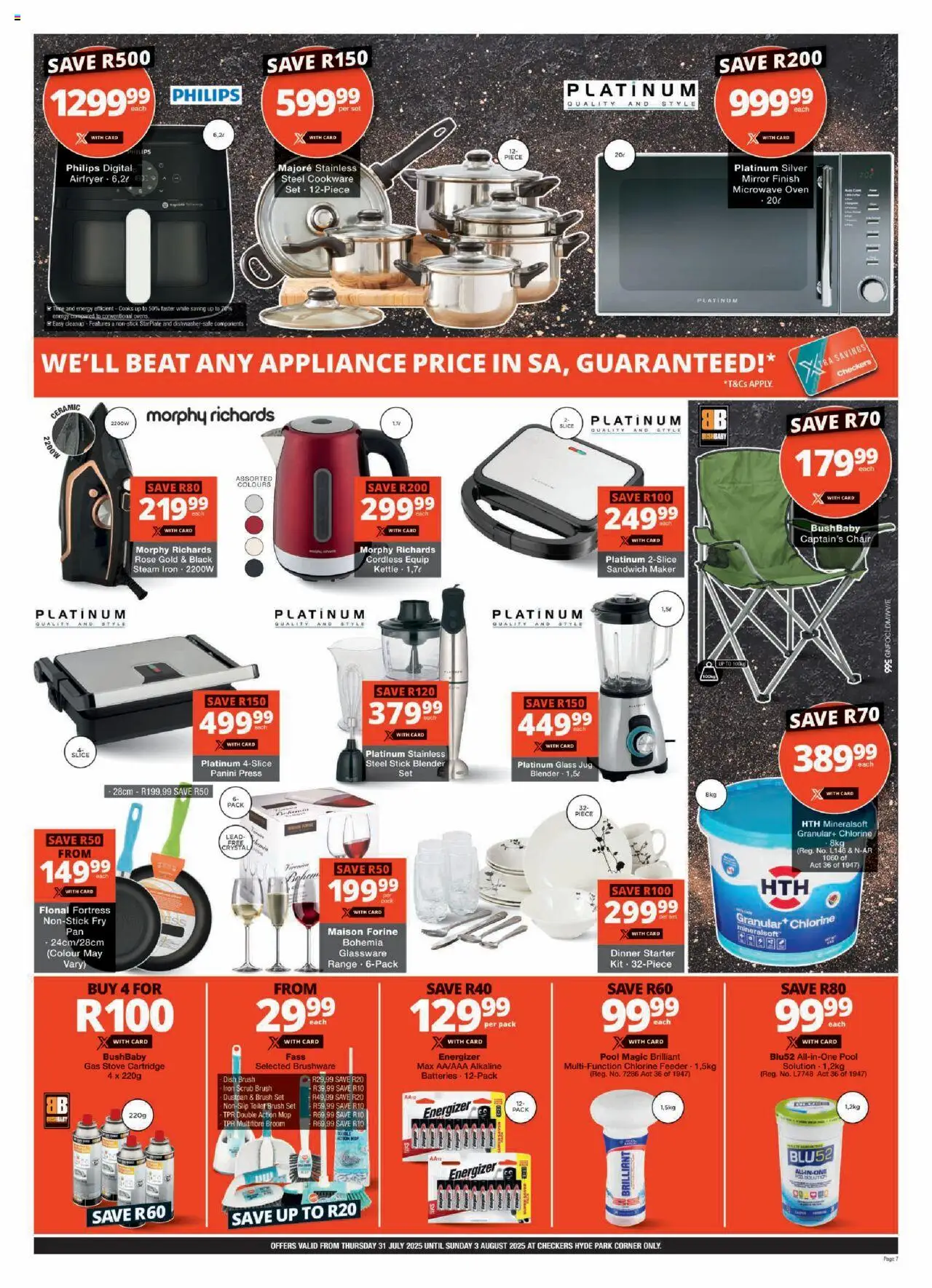 Checkers Gauteng - Hyde Park Corner Store │ valid from 31.07.2025 | Page: 7 | Products: Microwave, Broom, Mop, Gas stove