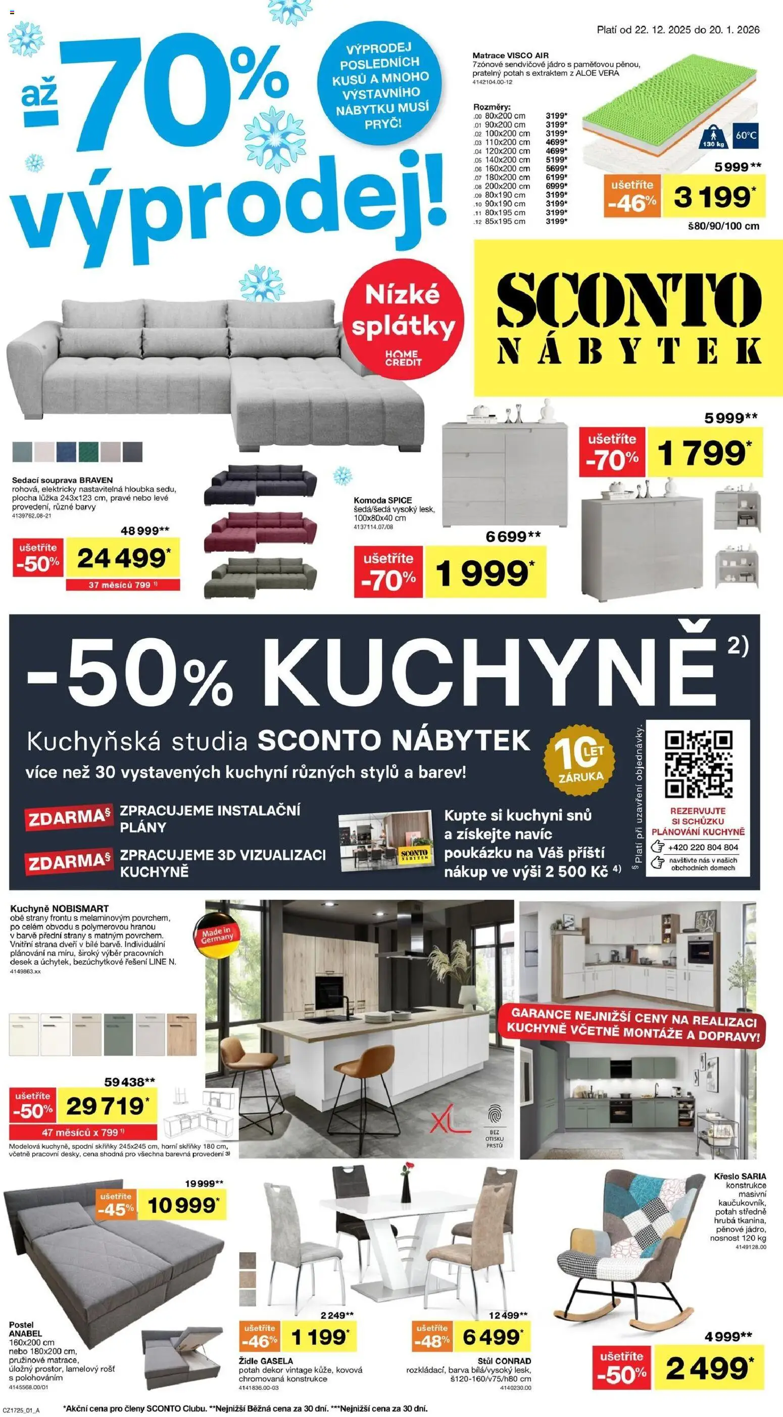 Sconto nábytek leták od 22.12.2025 | Strana: 1 | Produkty: Nábytek, Postel, Matrace, Židle