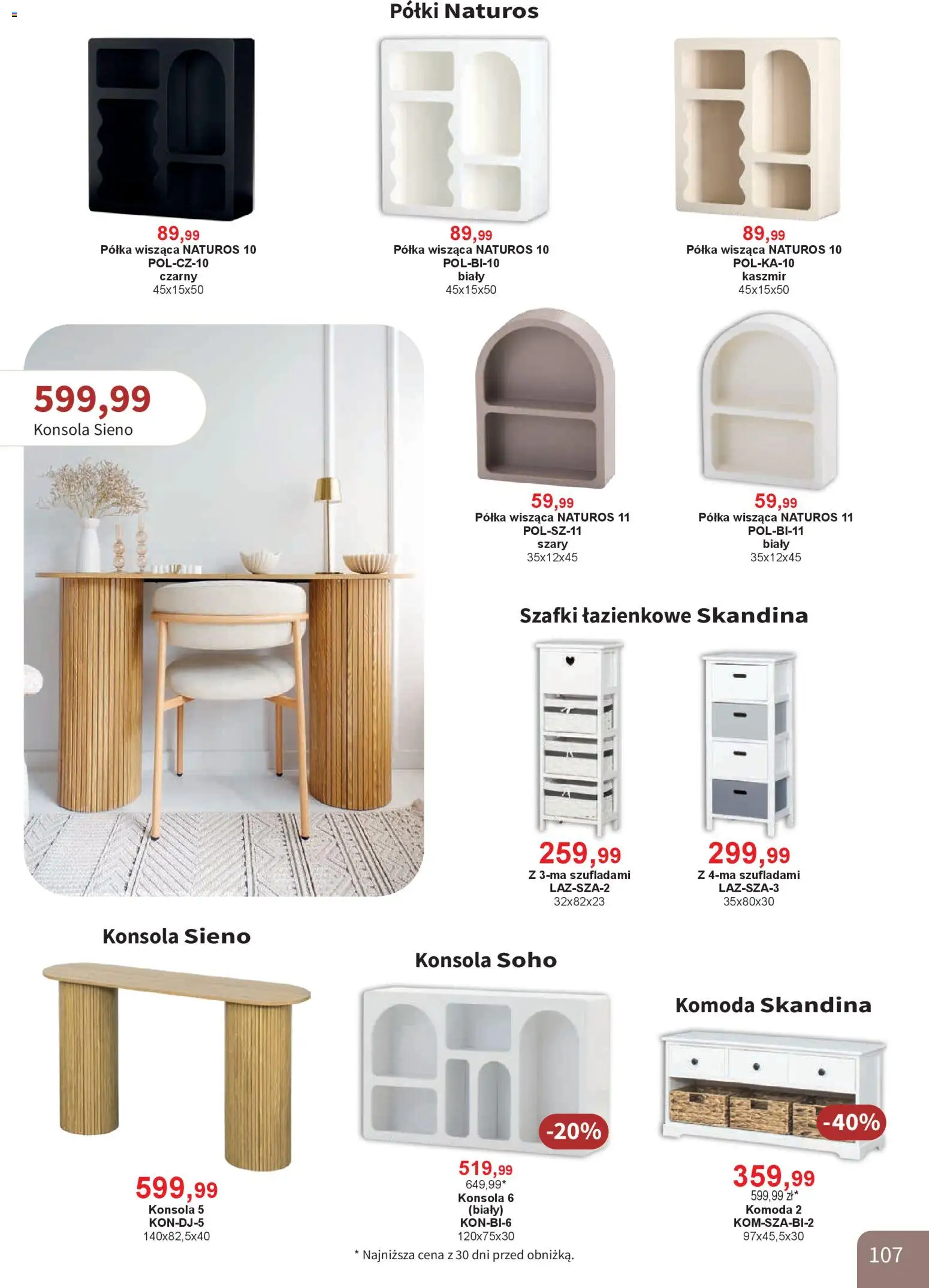 Bodzio Katalog od 01.01.2026 | Strona: 107 | Produkty: Komoda, Półka, Konsola