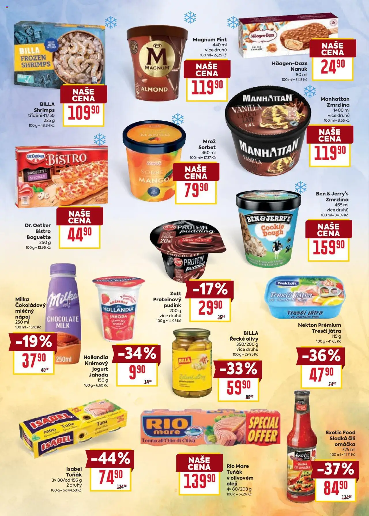 Billa katalog - Podzimní nápoje 2 od 01.10.2025 | Strana: 24 | Produkty: Nanuk, Jogurt, Rio mare, Sorbet