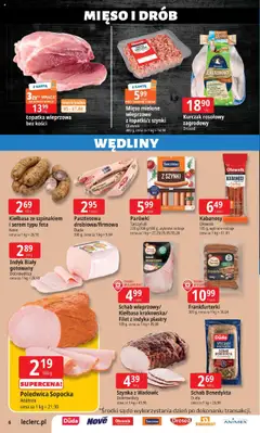 E.Leclerc Gazetka od 05.08.2025 | Strona: 6 | Produkty: Mięso, Parówki, Kurczak zagrodowy, Wędliny
