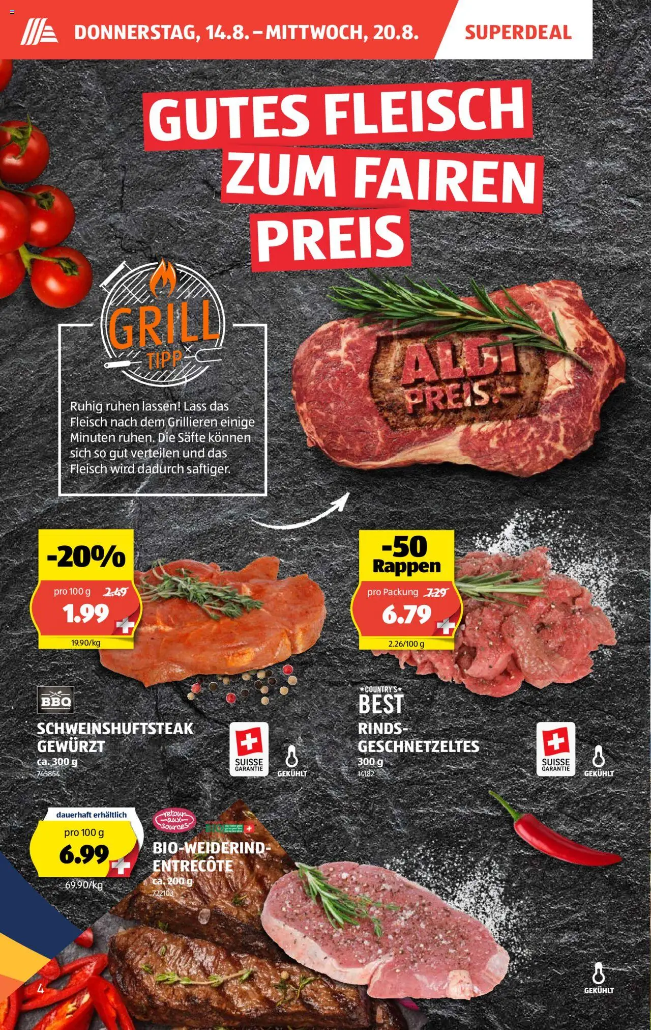 Aldi Aktionen ab 14.08.2025 | Seite: 4 | Produkte: Grill