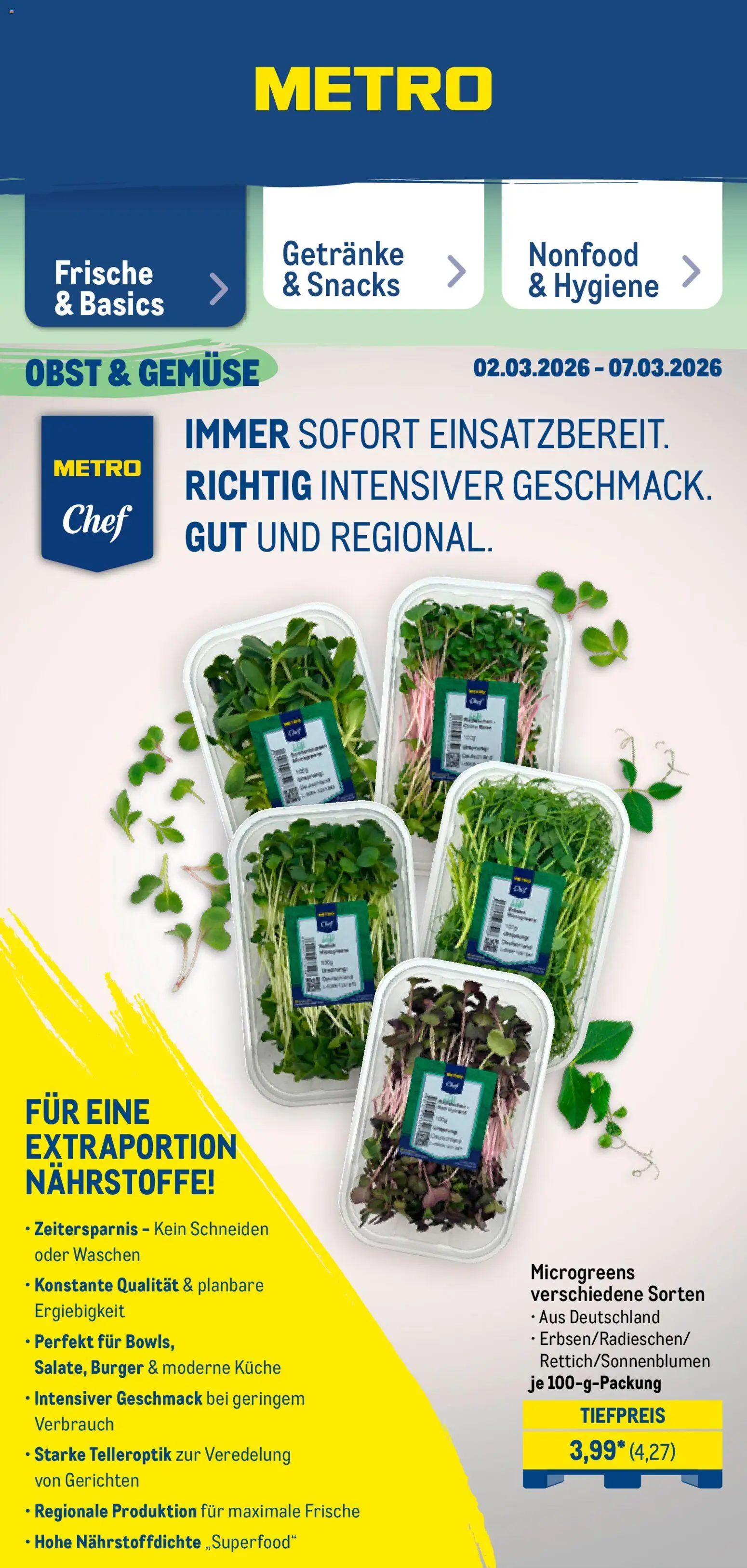 Metro Prospekt 	 – gültig ab 02.03.2026 | Seite: 10 | Produkte: Küche, Burger, Gemüse, Obst