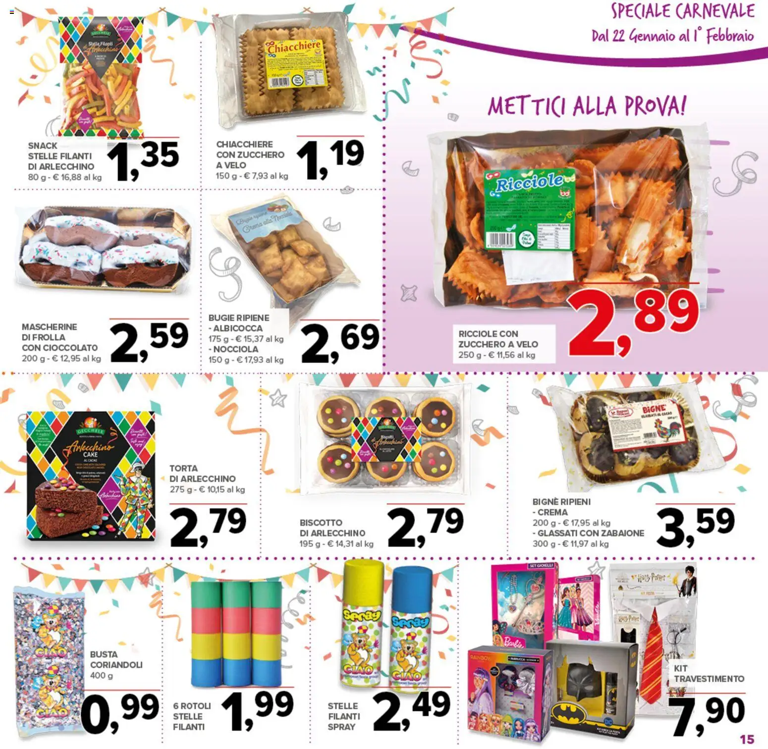 Volantino Todis del 22.01.2026 | Pagina: 15 | Prodotti: Crema, Cioccolato, Zucchero, Torta