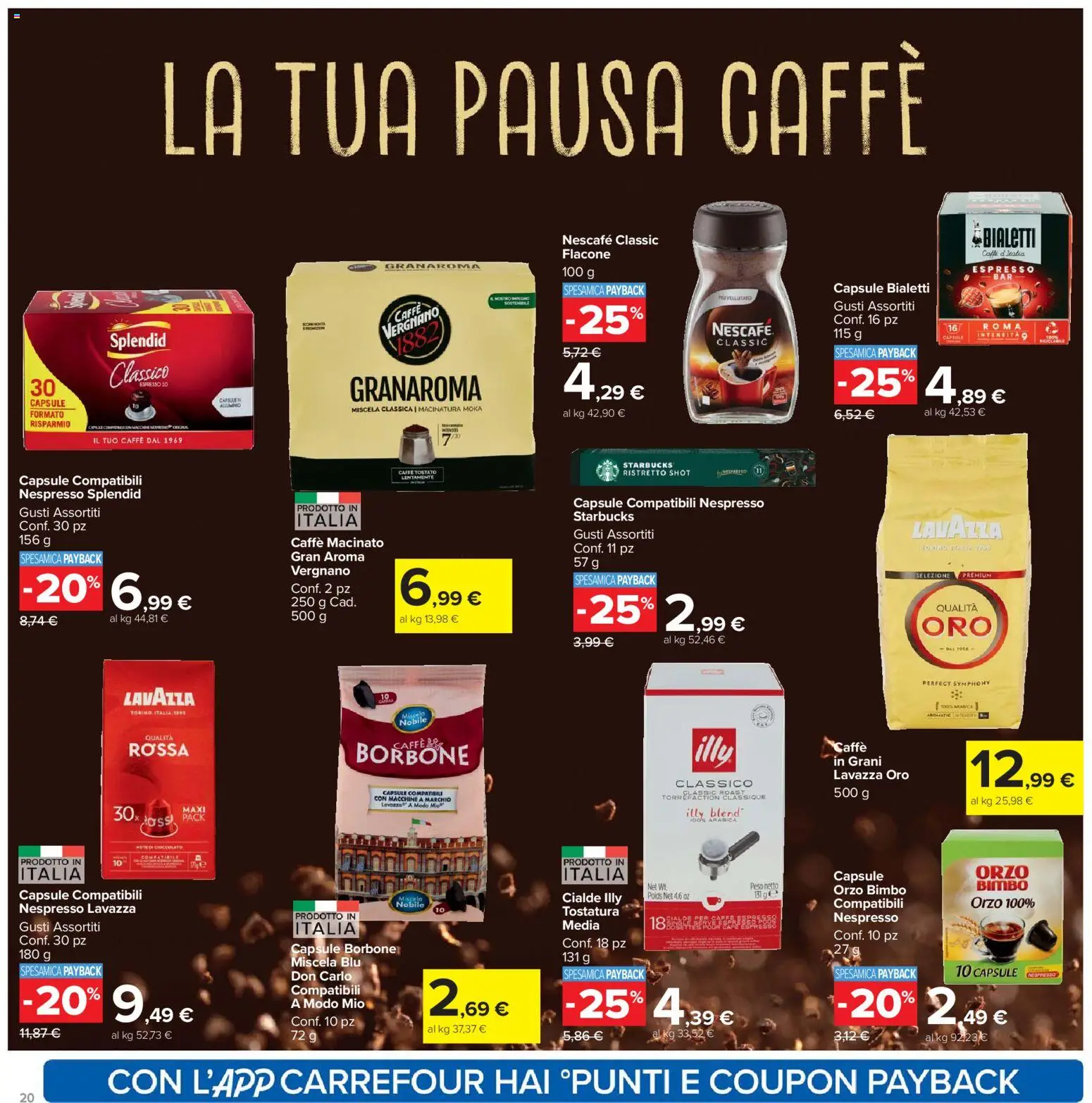 Volantino Carrefour del 02.12.2025 | Pagina: 20 | Prodotti: Caffè, Cioccolato, Lavazza, Macinato