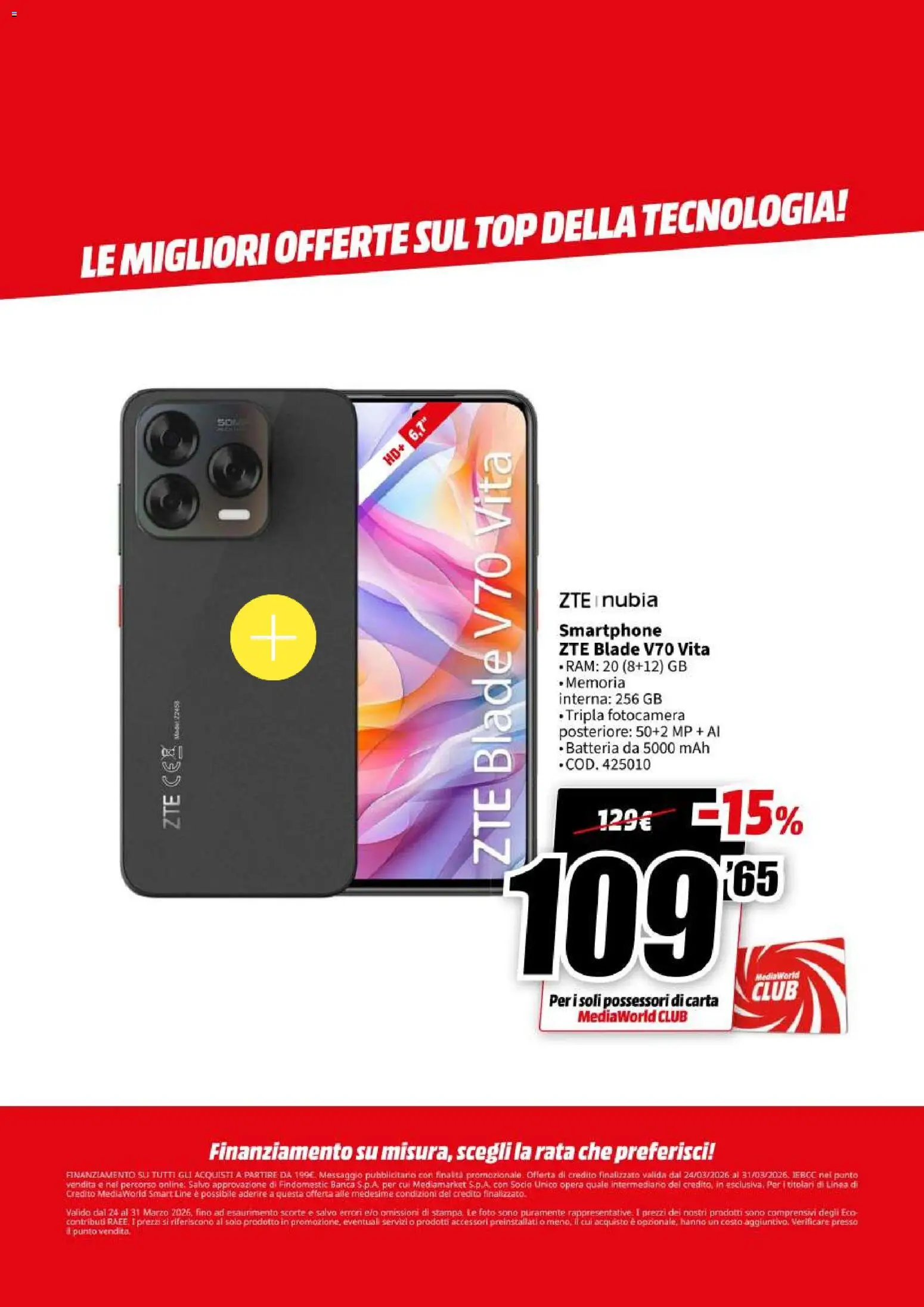 Volantino Media World del 24.03.2026 | Pagina: 39 | Prodotti: Top, Smartphone, Fotocamera, Batteria