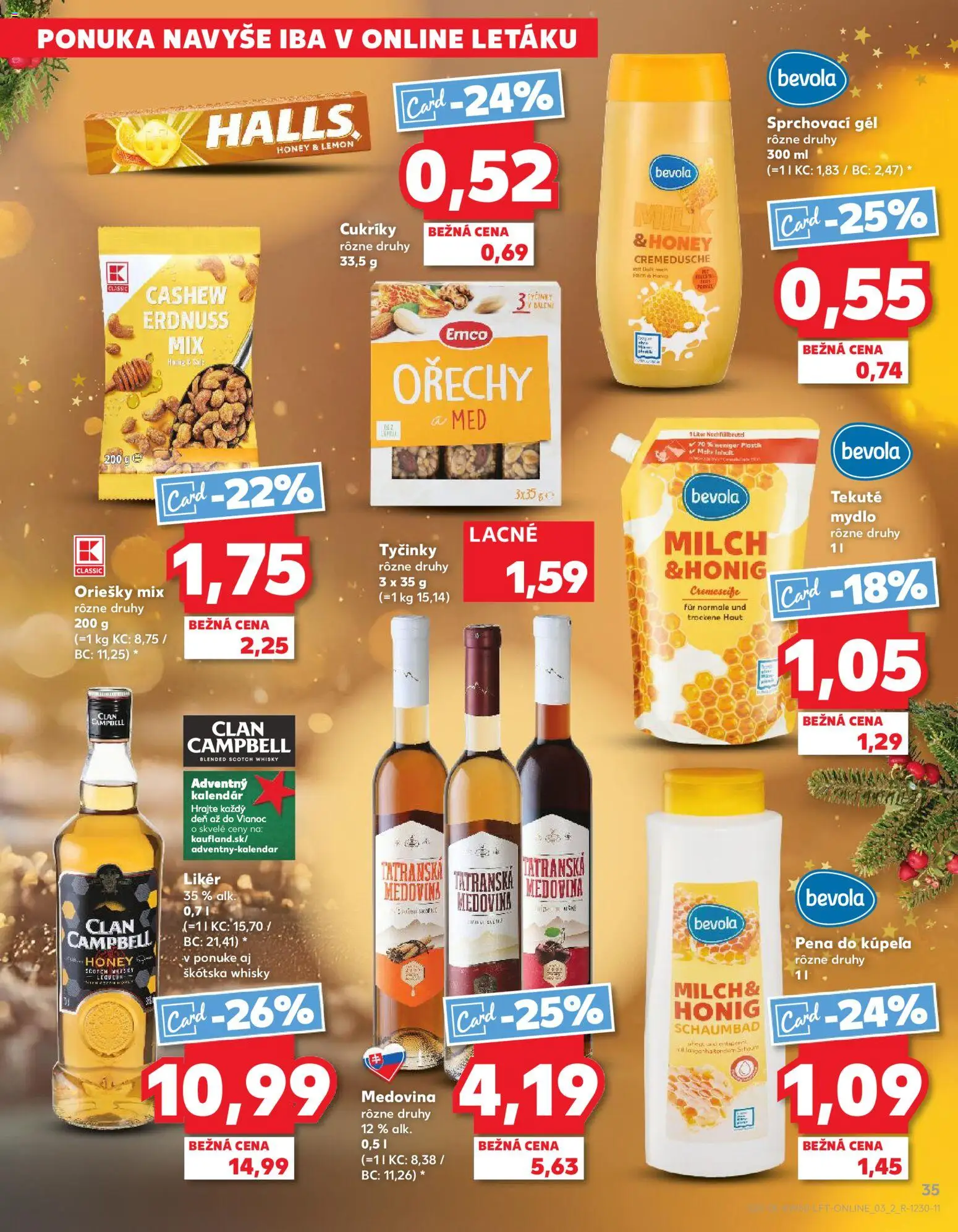 Nové Kaufland akcie – leták je platný od 11.12.2025 | Strana: 35 | Produkty: Mydlo, Cukríky, Orechy, Whisky