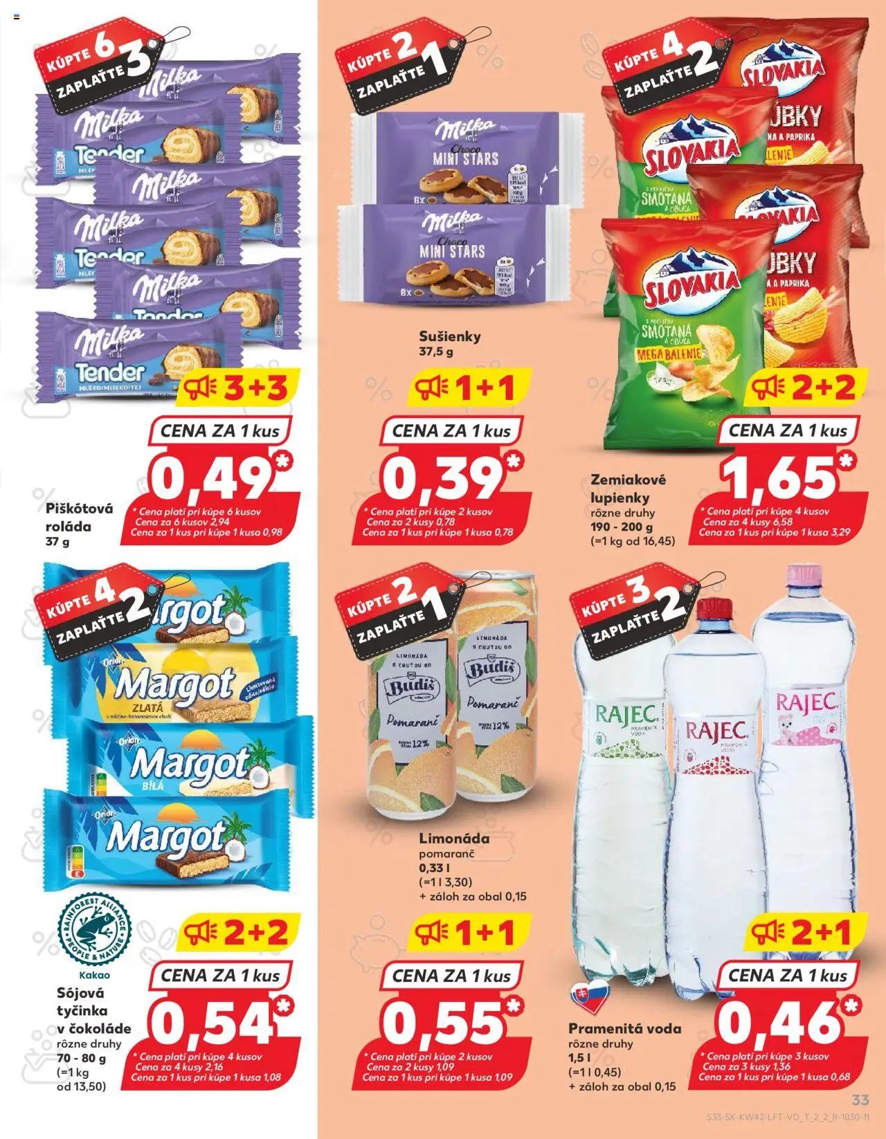 Nové Kaufland akcie – leták je platný od 16.10.2025 | Strana: 33 | Produkty: Paprika, Budiš, Milka, Voda